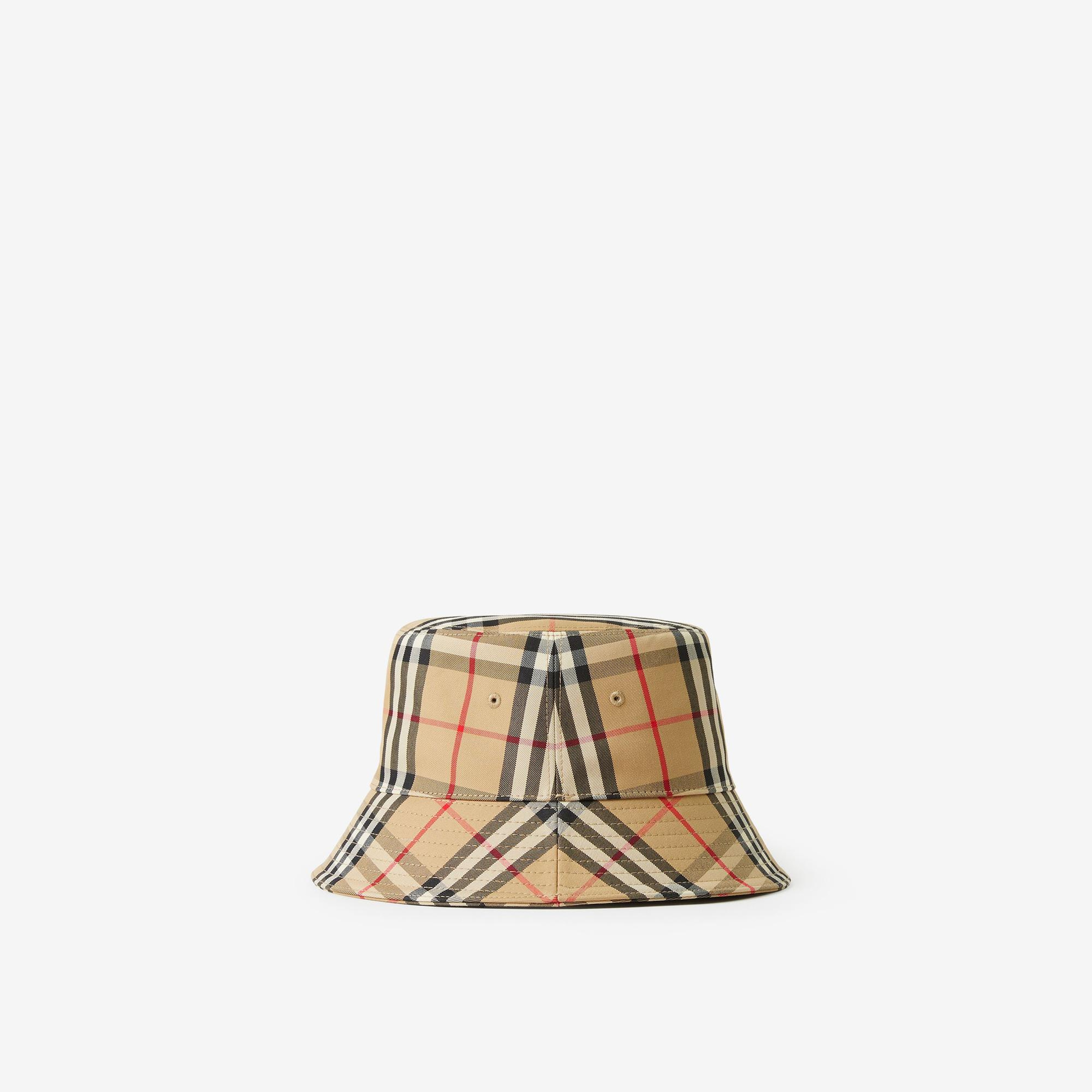 Burberry Vintage Check Technical Pamuklu Bucket Kadın Bej Şapka
