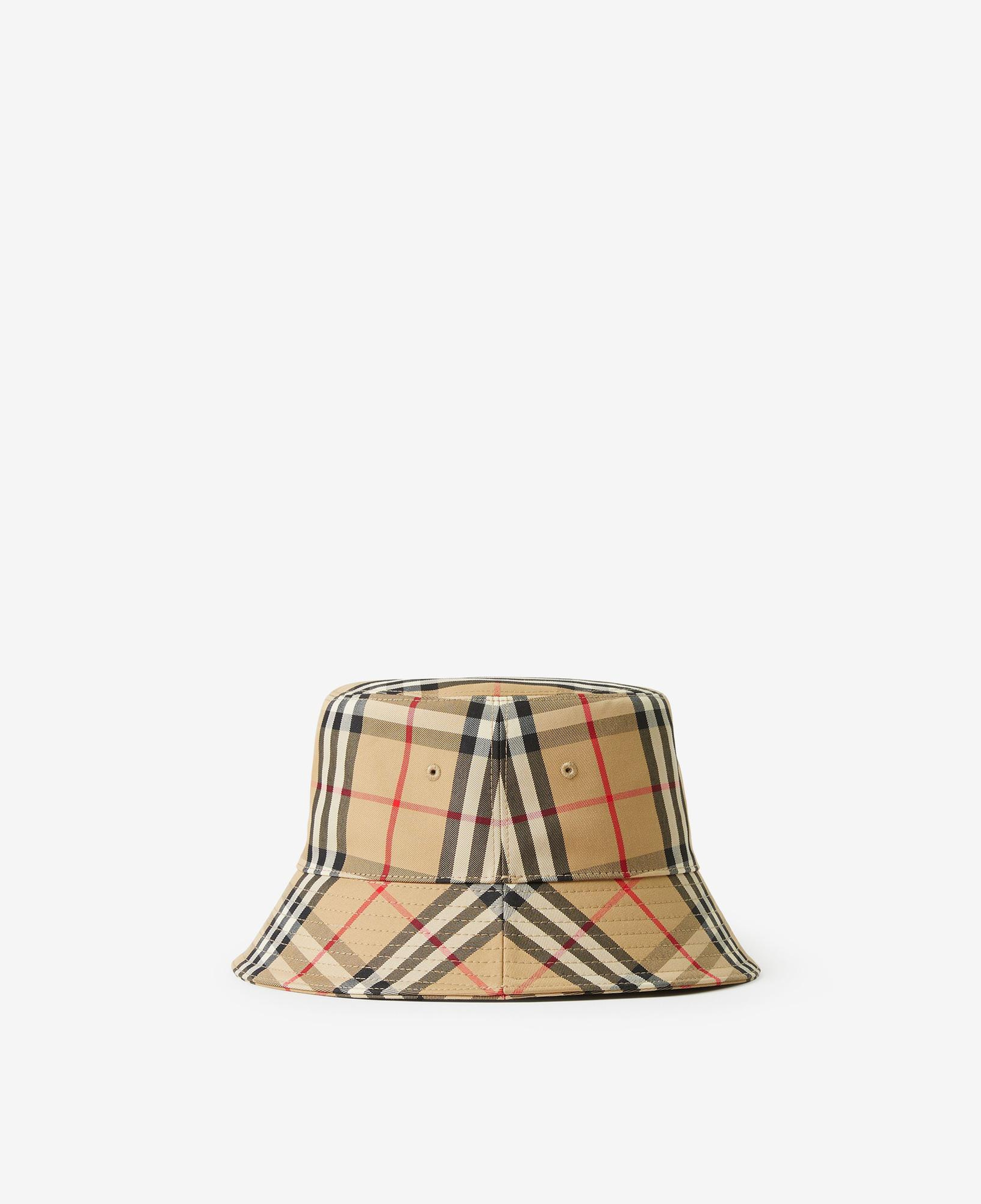 Burberry Vintage Check Technical Pamuklu Bucket Kadın Bej Şapka