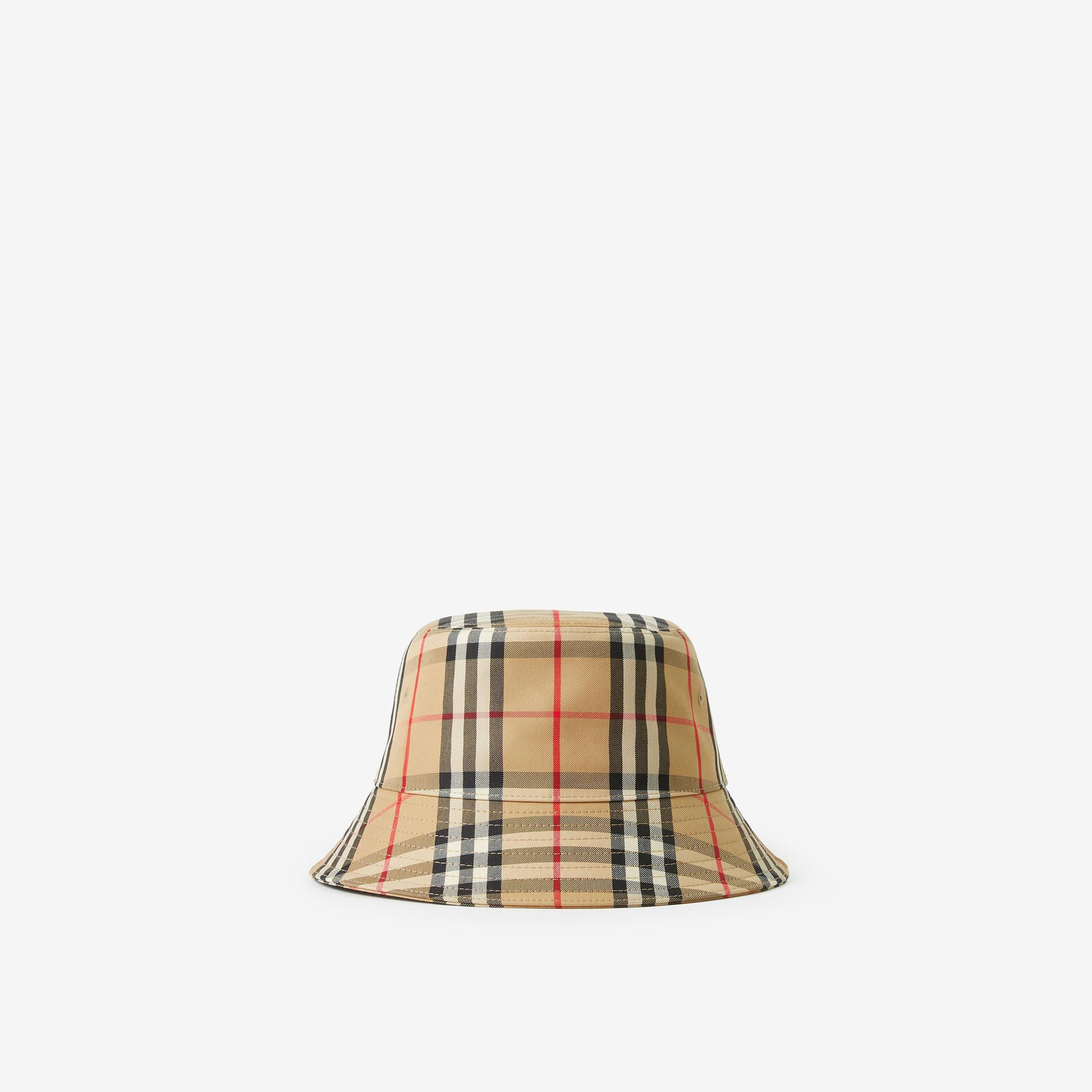 Burberry Vintage Check Technical Pamuklu Bucket Kadın Bej Şapka