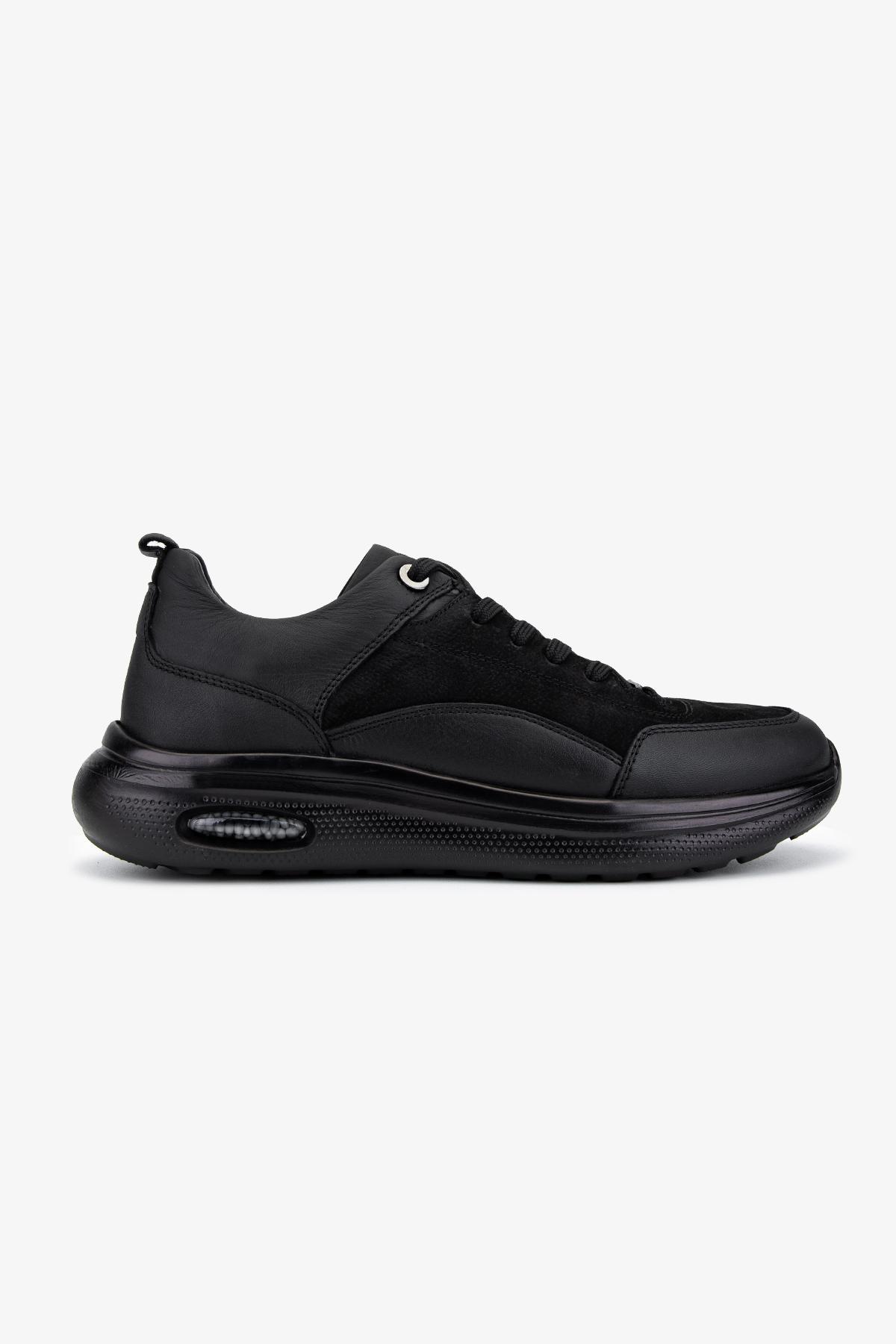 Valmenti Erkek Hakiki Deri Siyah Sneakers & Spor Ayakkabı