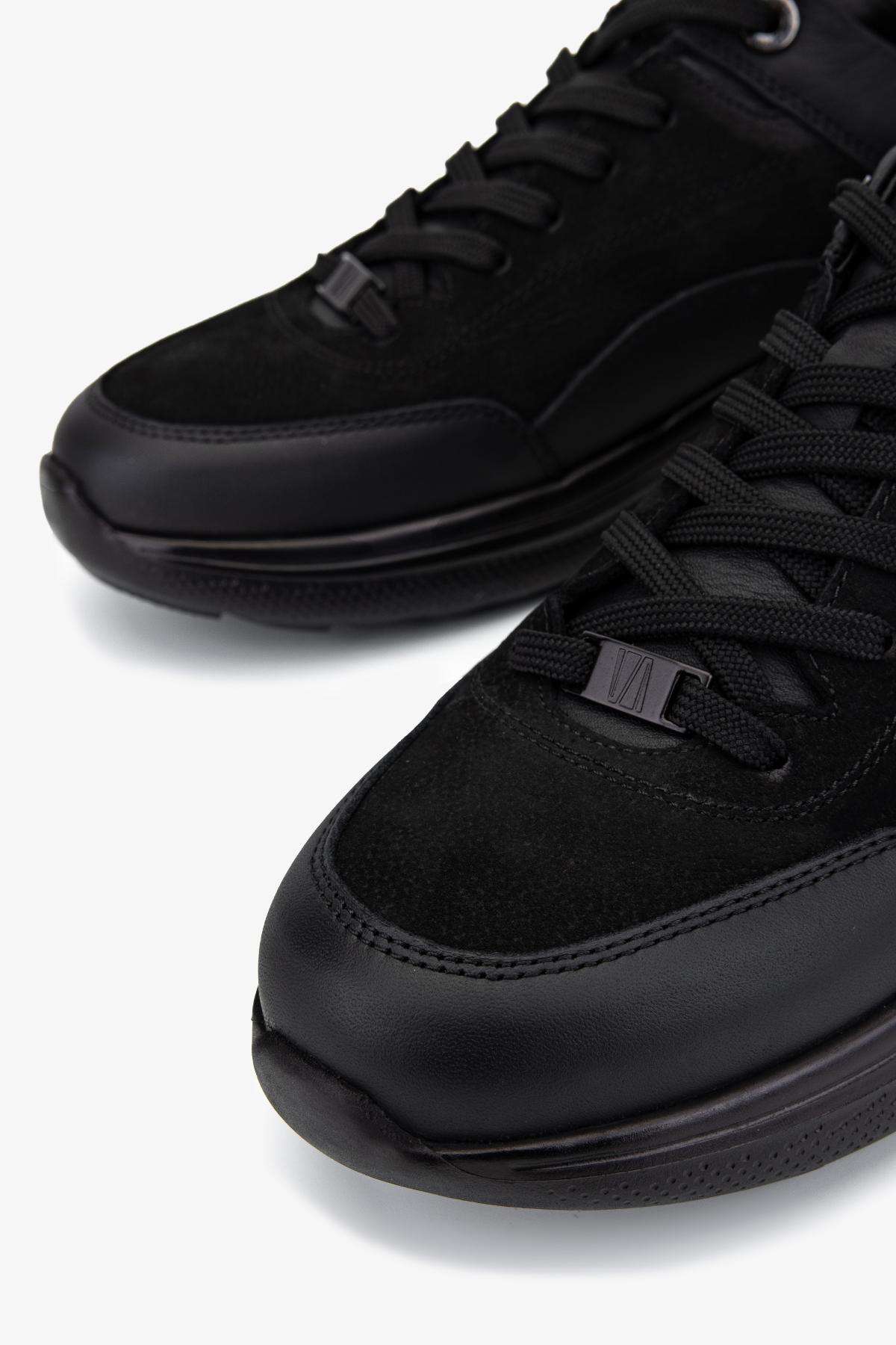 Valmenti Erkek Hakiki Deri Siyah Sneakers & Spor Ayakkabı