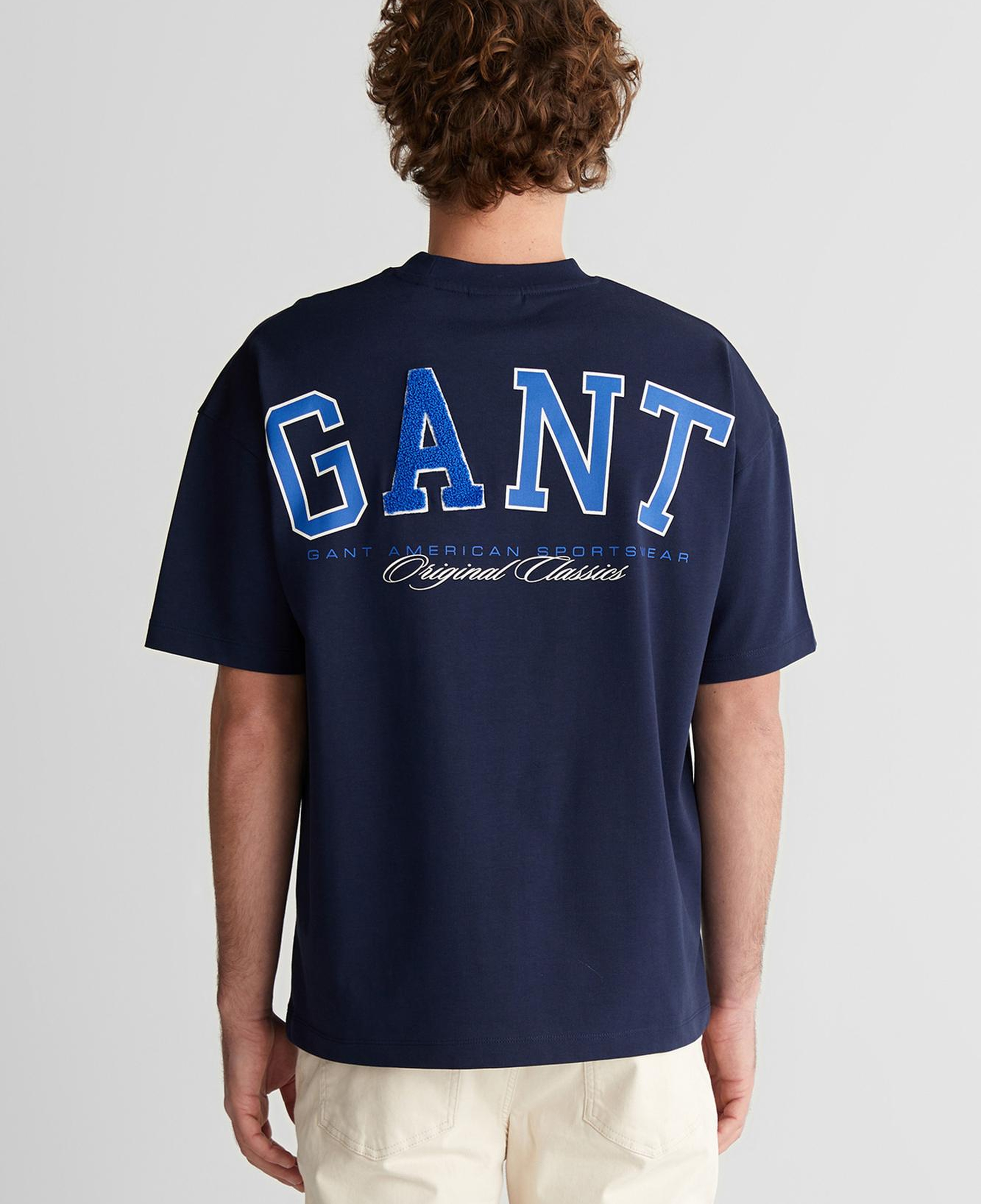 GANT Erkek Lacivert Baskılı Kısa Kollu T-Shirt