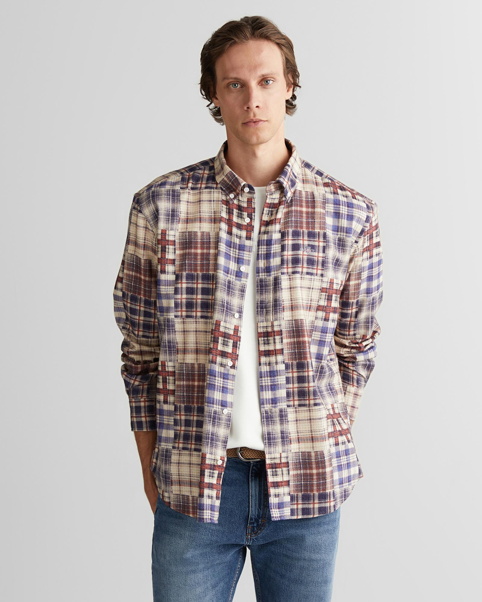 GANT Erkek Bordo Relaxed Fit  Gömlek