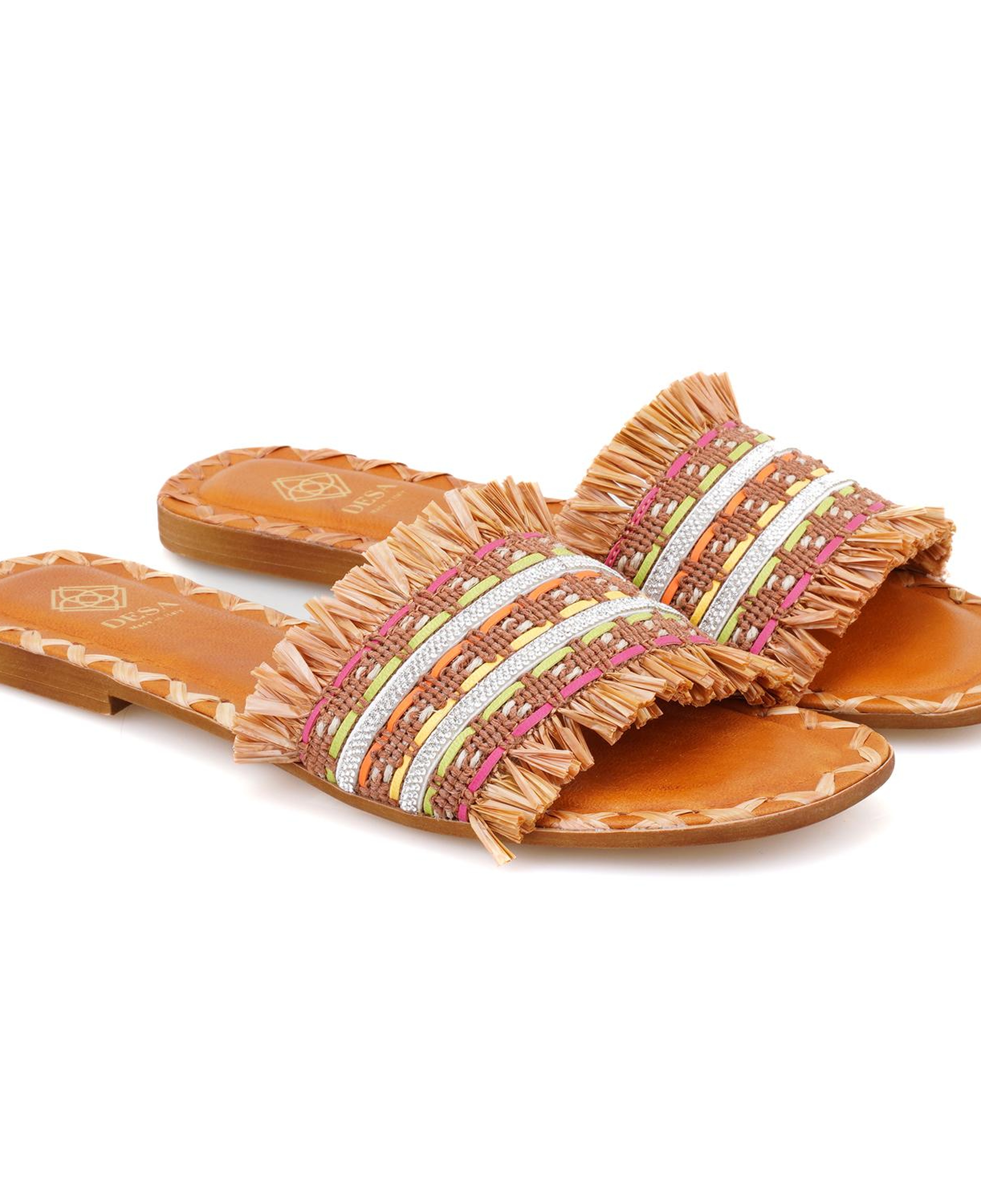 Kadın Kahve Hasır Örgülü Terlik