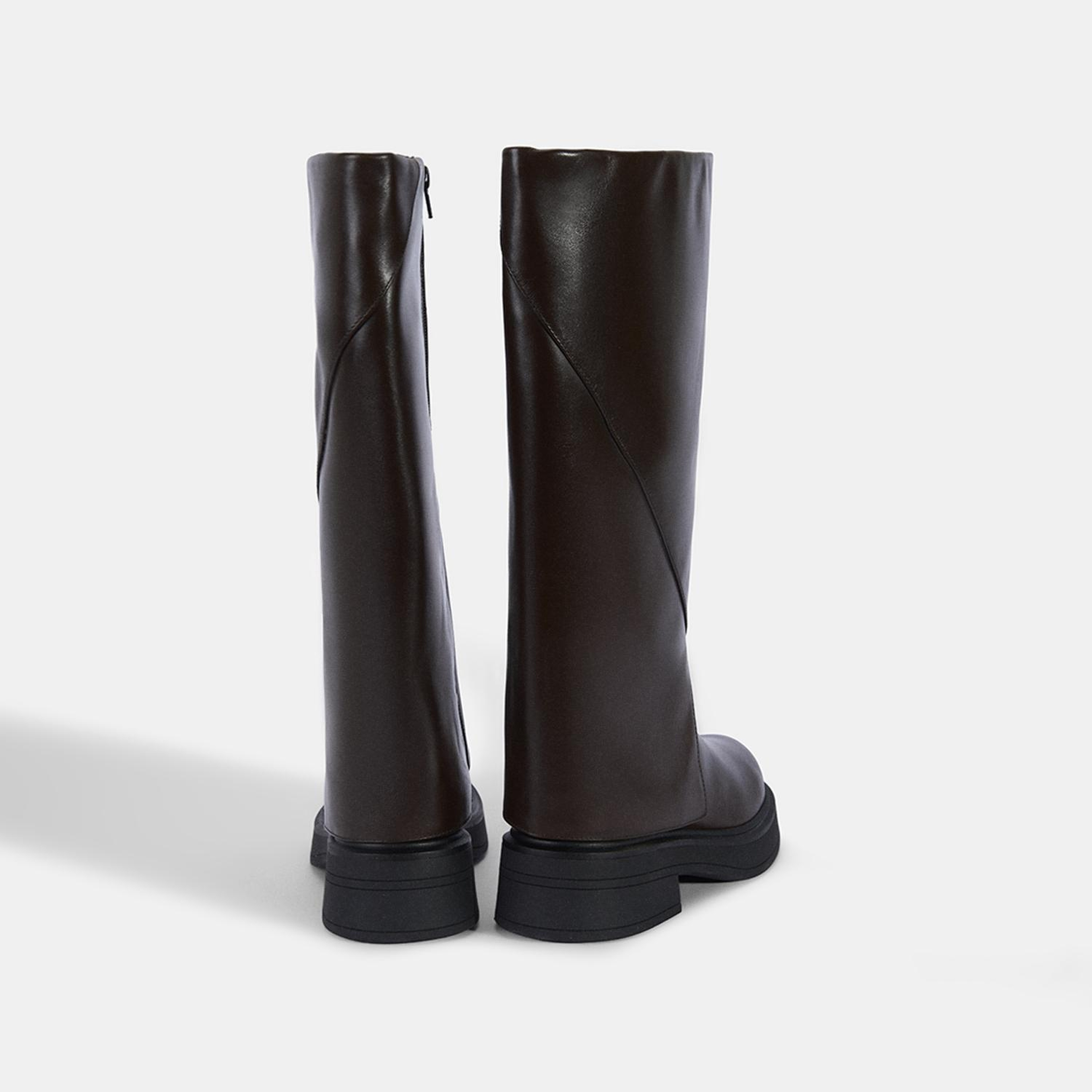 Kadın Kahve Katlama Detaylı Deri Çizme