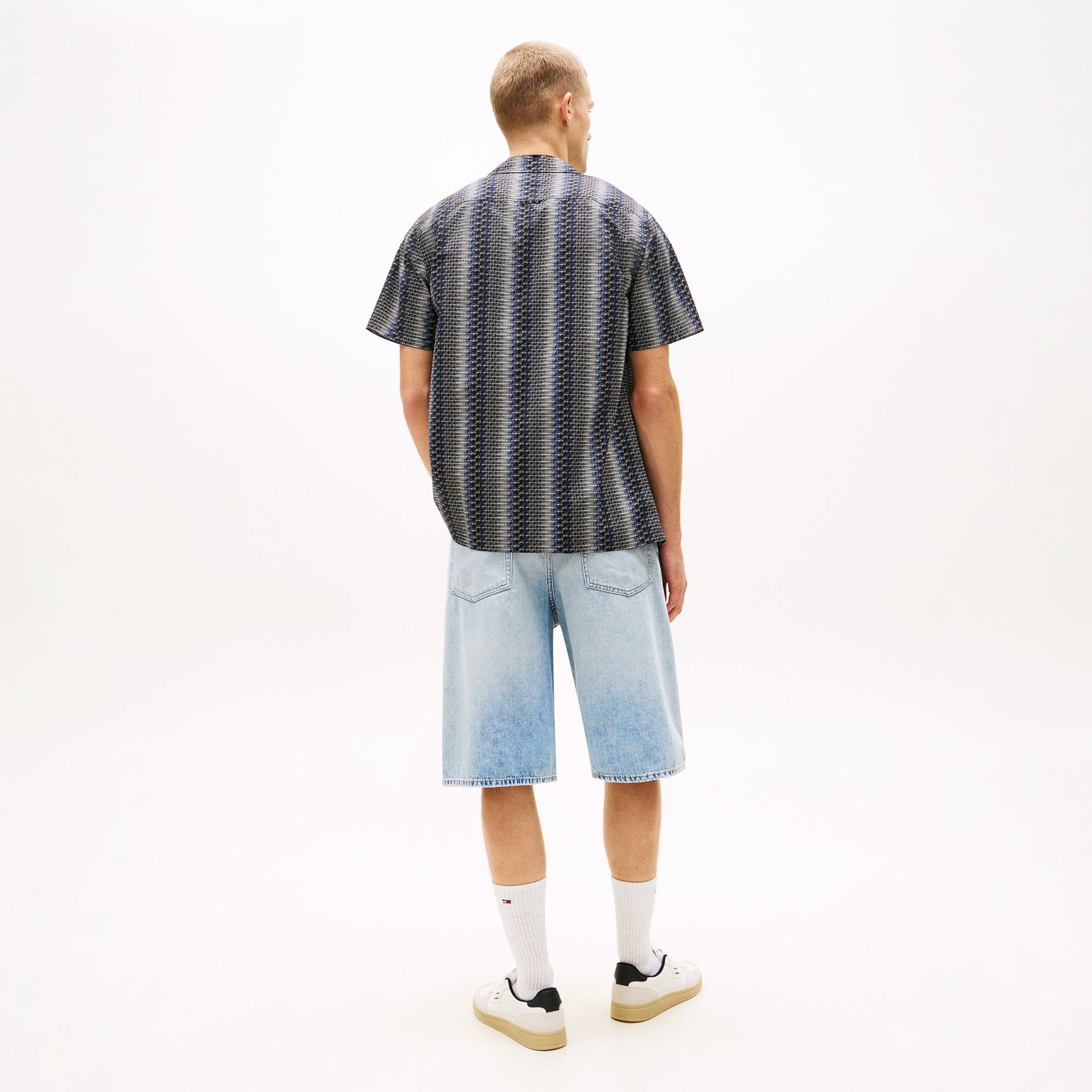 Tommy Hilfiger Regular Aop Camp Erkek Siyah Gömlek