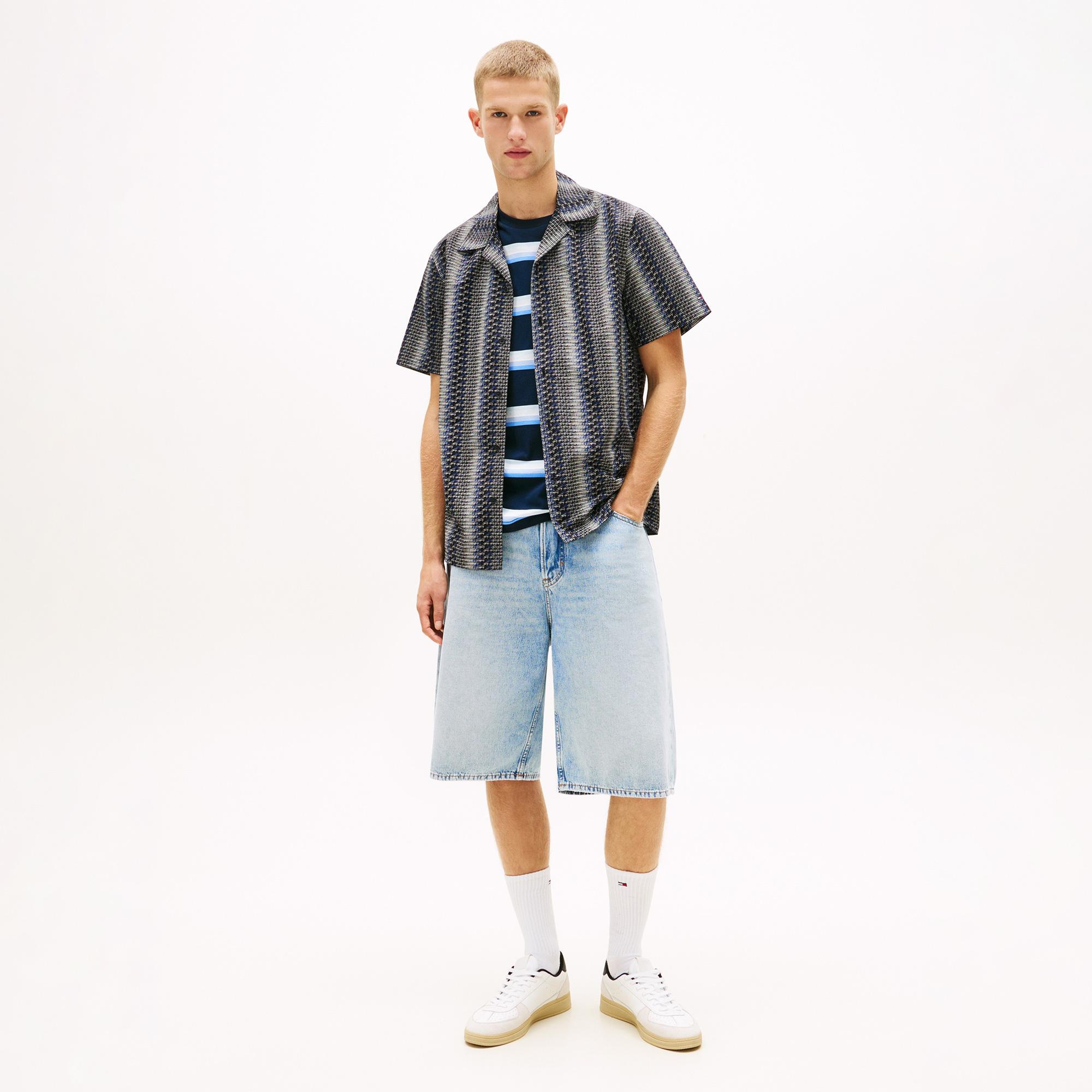 Tommy Hilfiger Regular Aop Camp Erkek Siyah Gömlek