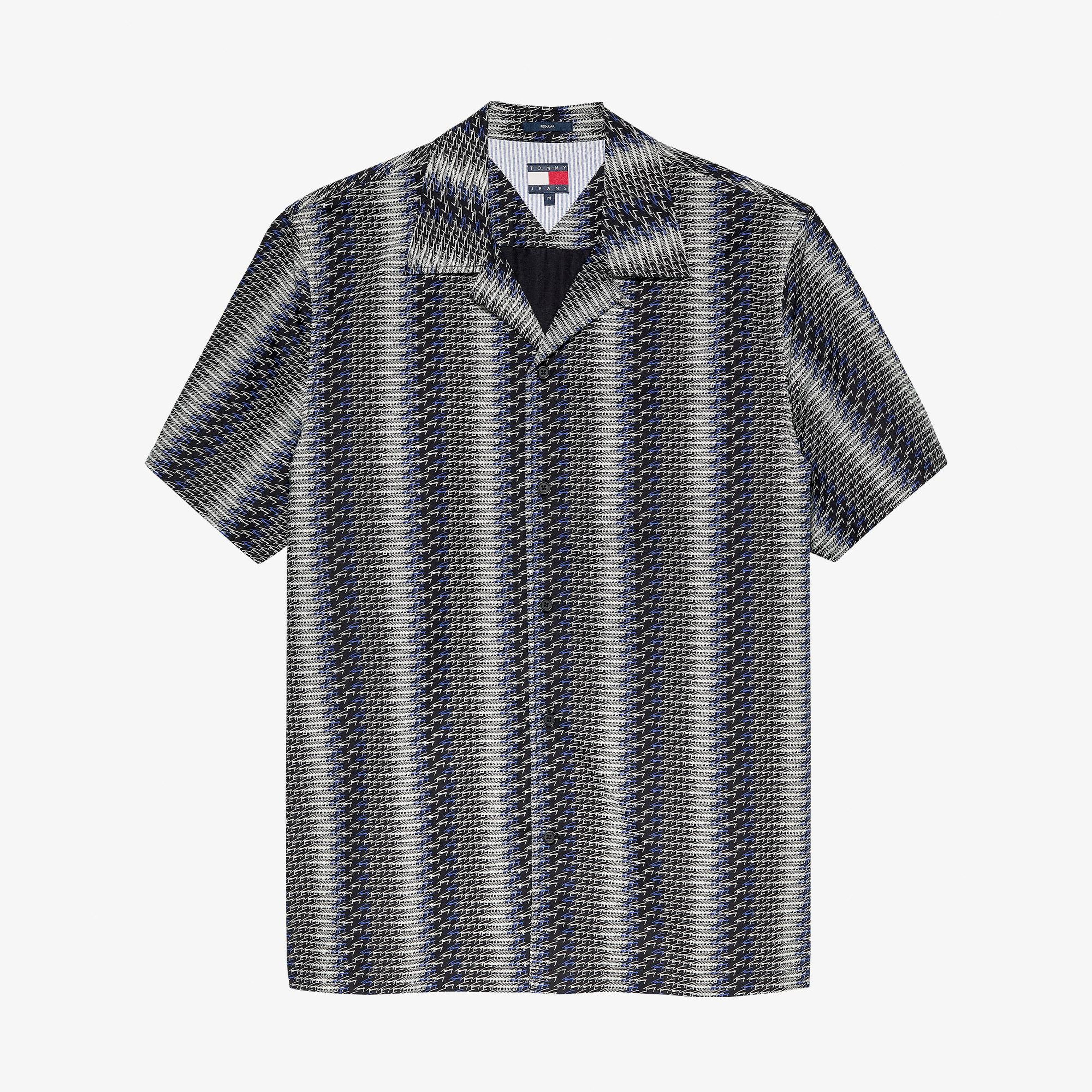 Tommy Hilfiger Regular Aop Camp Erkek Siyah Gömlek