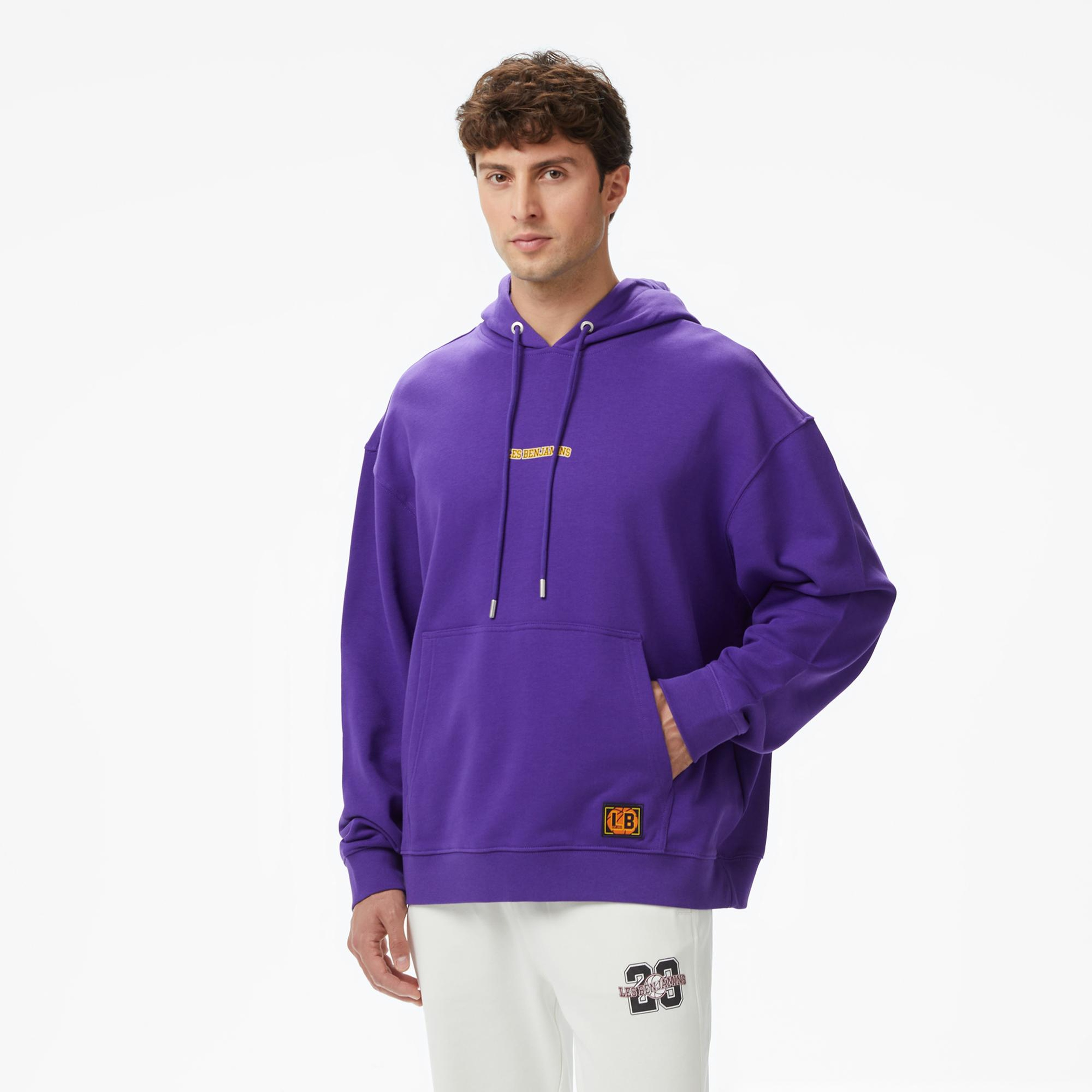 Les Benjamins Essentials 703 Erkek Mor Sweatshirt