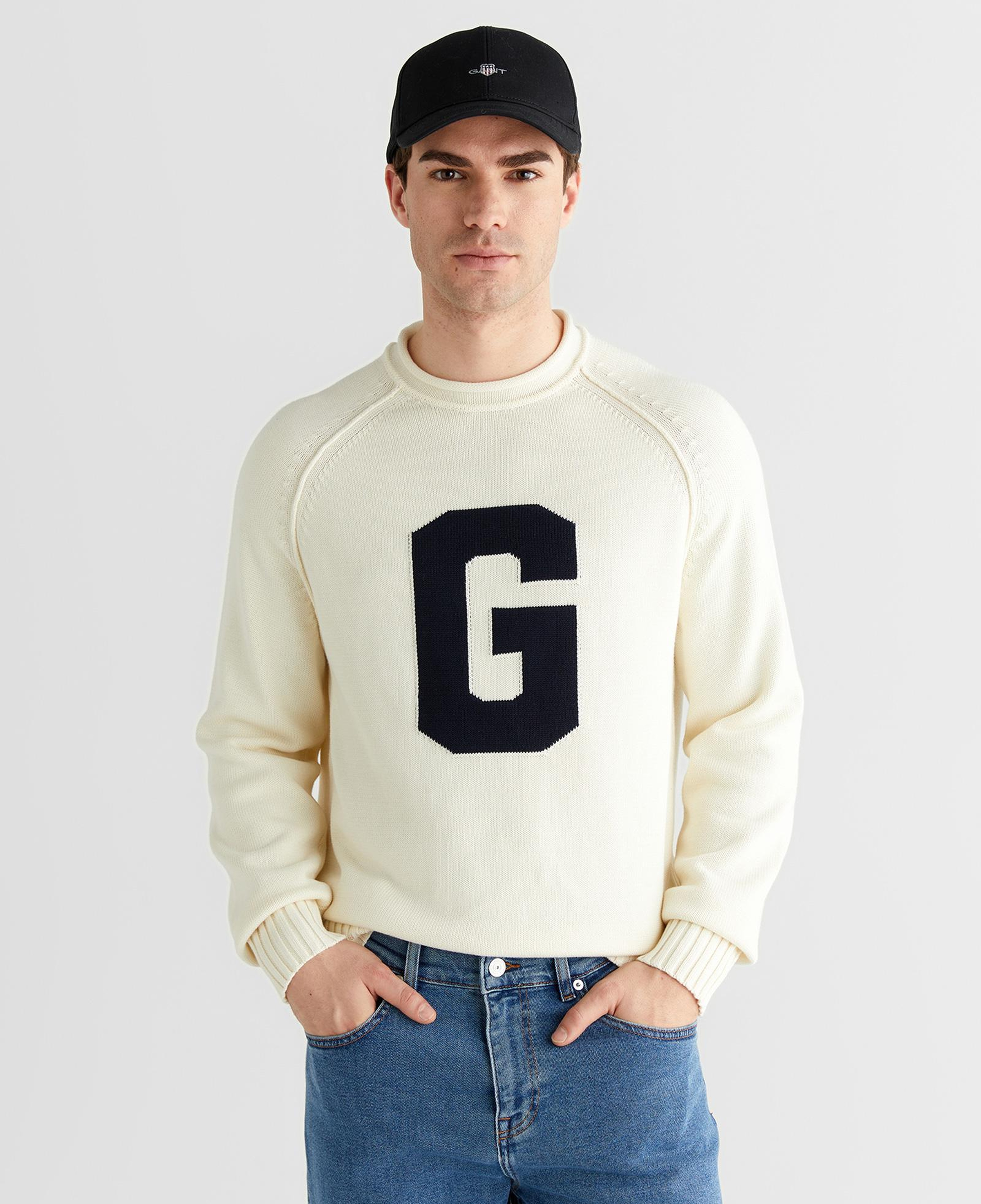 GANT Erkek Krem Regular Fit Bisiklet Yaka Triko