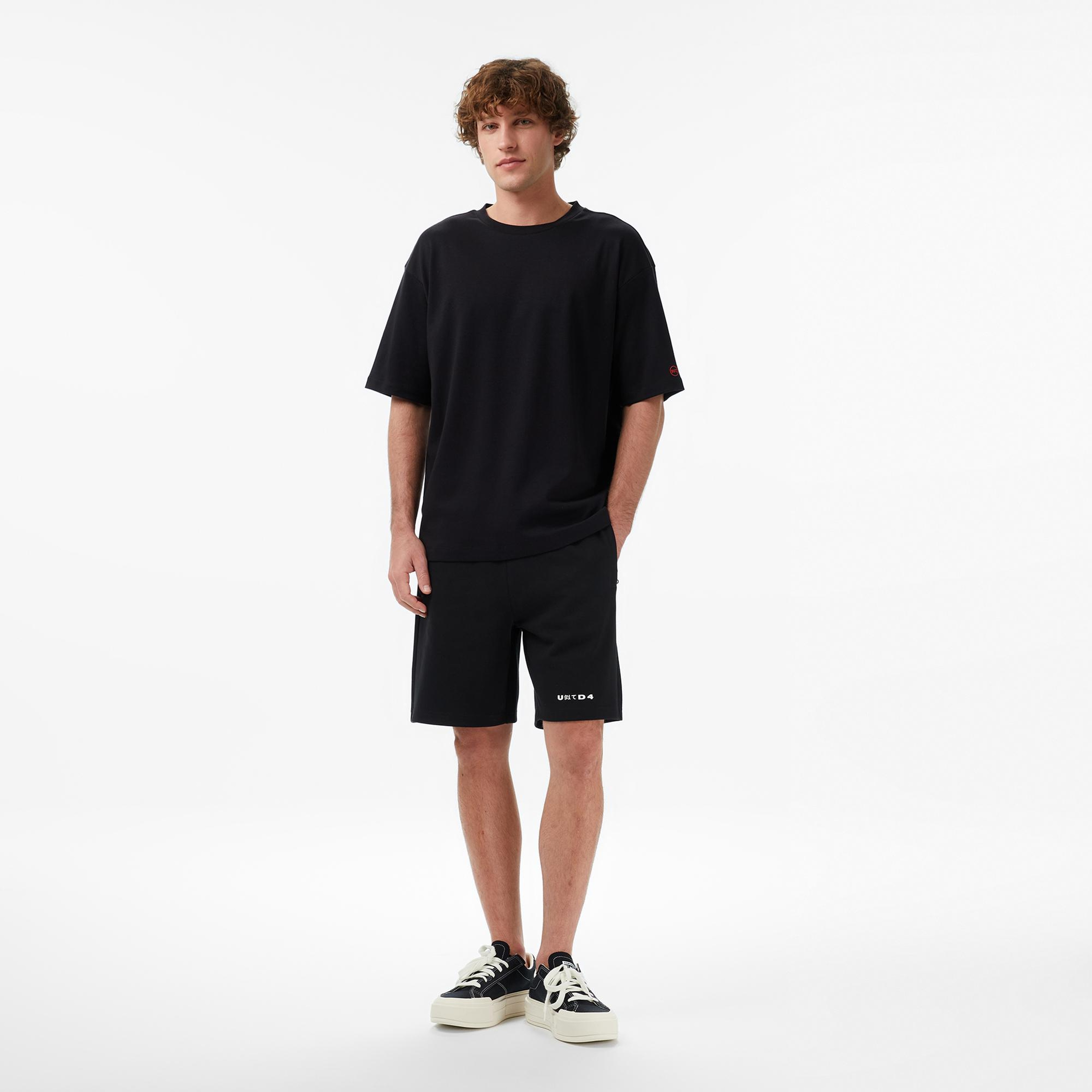 UNITED4 Regular Fit Erkek Siyah T-Shirt