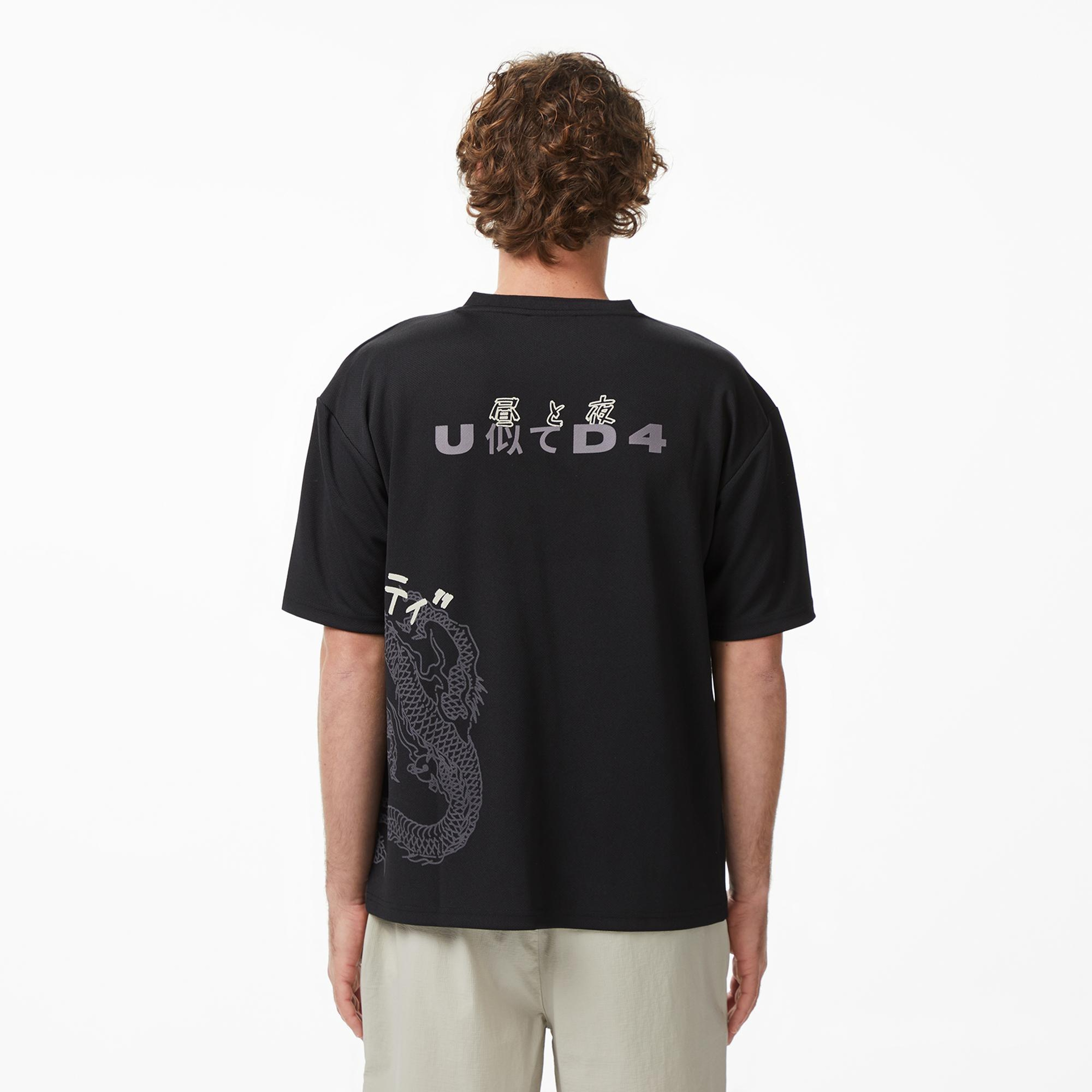 UNITED4 Regular Fit Erkek Siyah T-Shirt