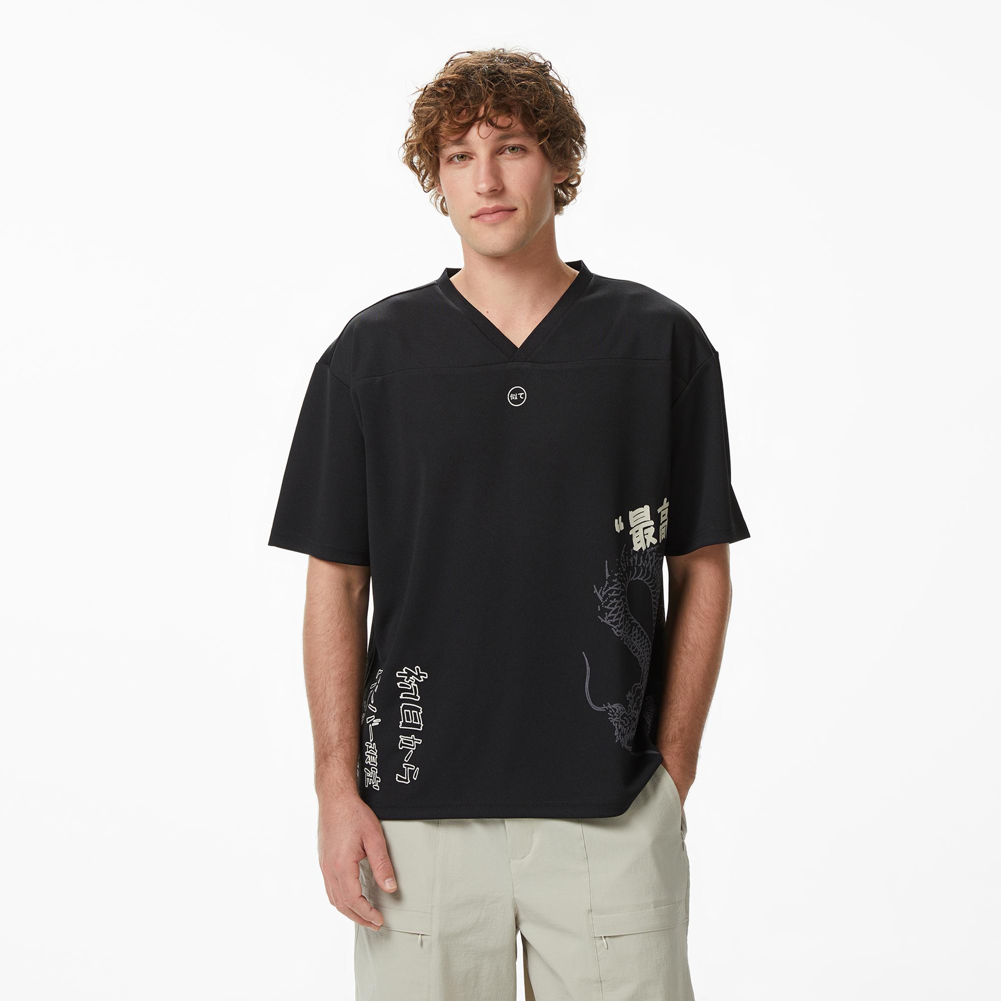 UNITED4 Regular Fit Erkek Siyah T-Shirt