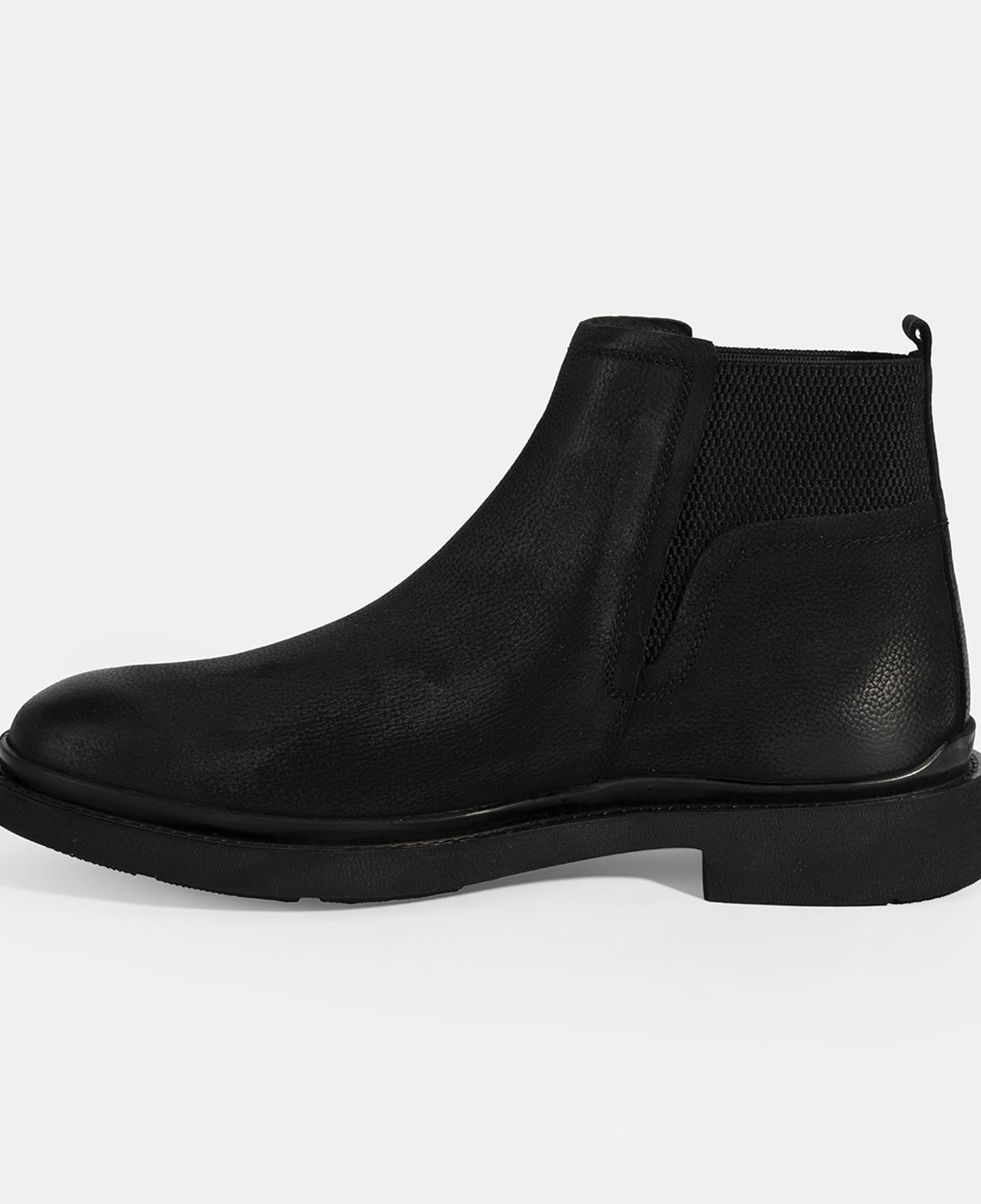 Erkek Siyah Lastikli Nubuk Deri Bot