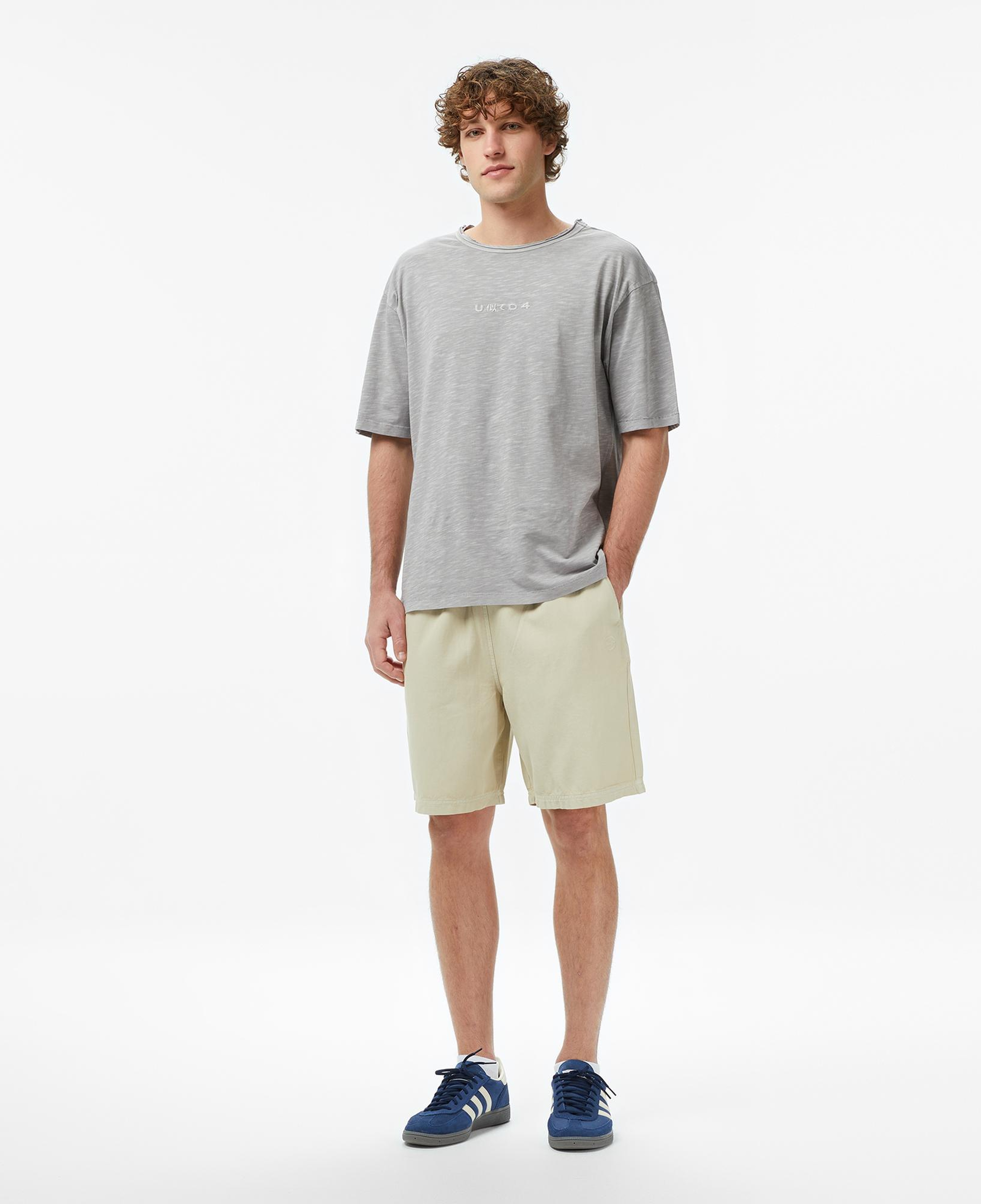 UNITED4 Regular Fit Erkek Krem Şort