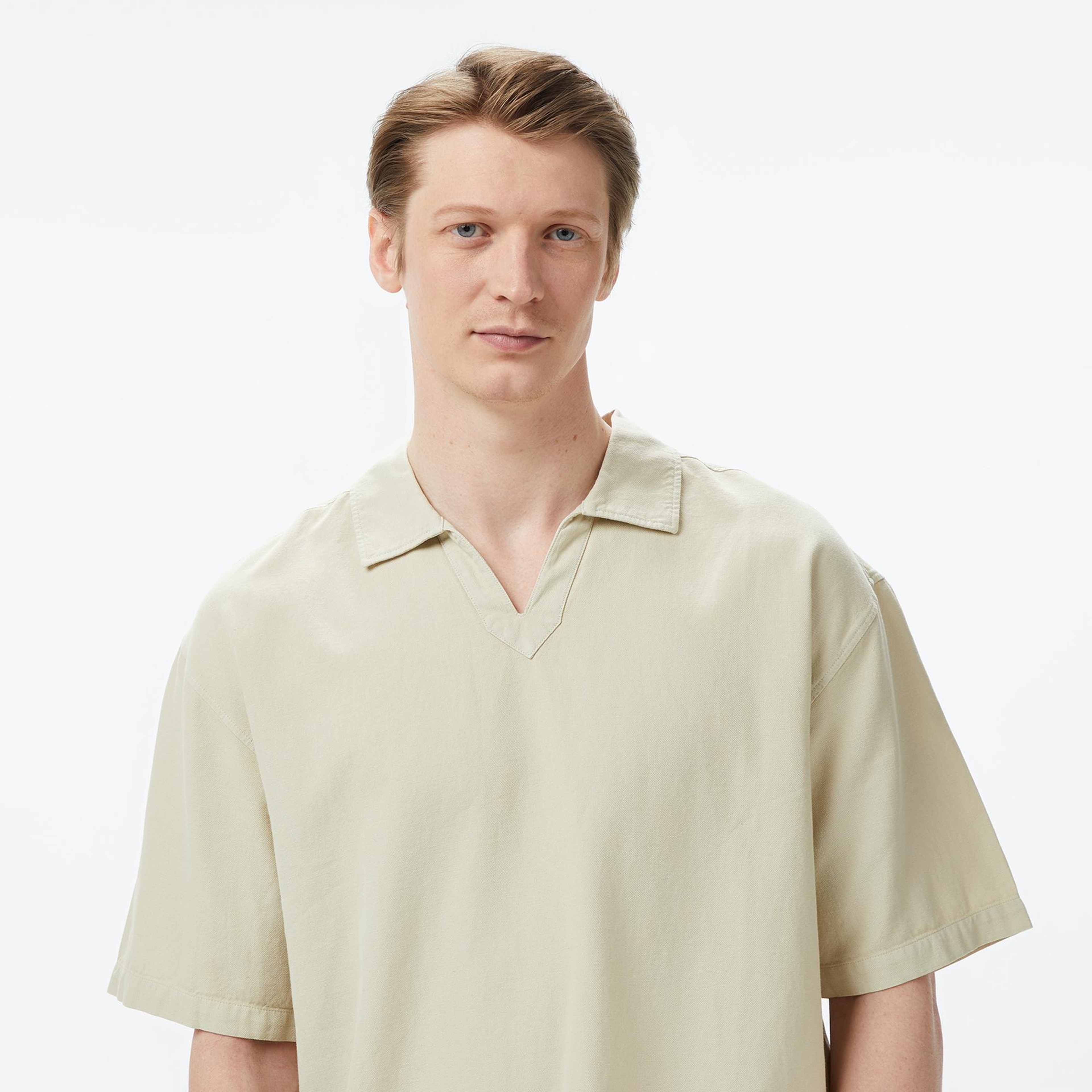 UNITED4 Oversize Fit Erkek Krem Polo