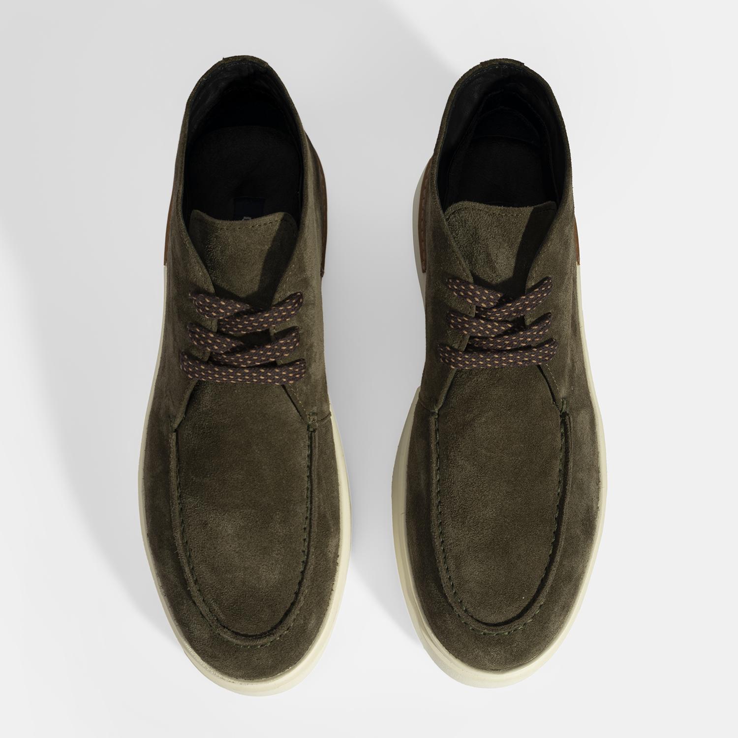 Erkek Yeşil Bağcıklı Süet Bot