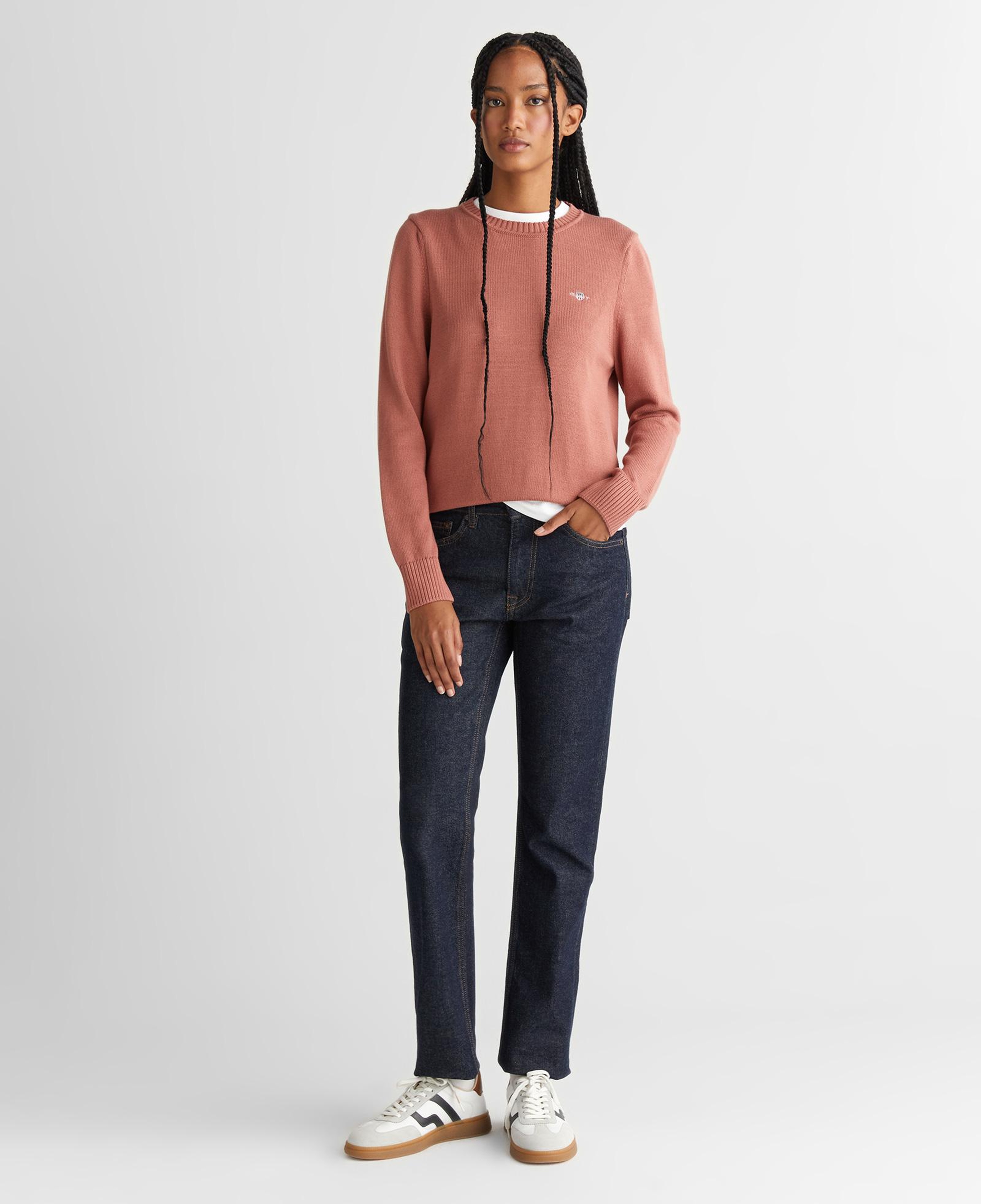 GANT Kadın Pembe Regular Fit Bisiklet Yaka Triko Kazak