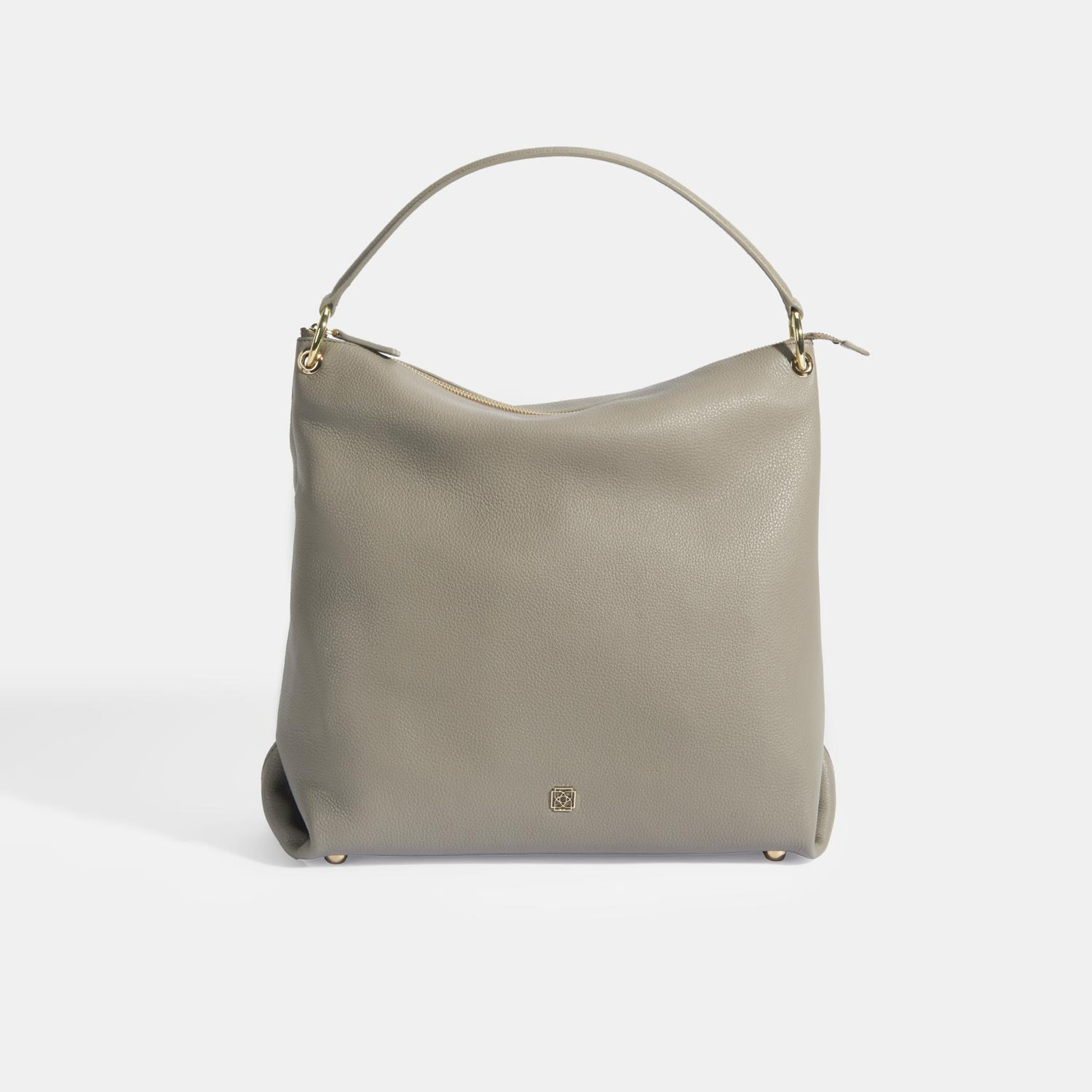 Kadın Gri Deri Omuz Çantası