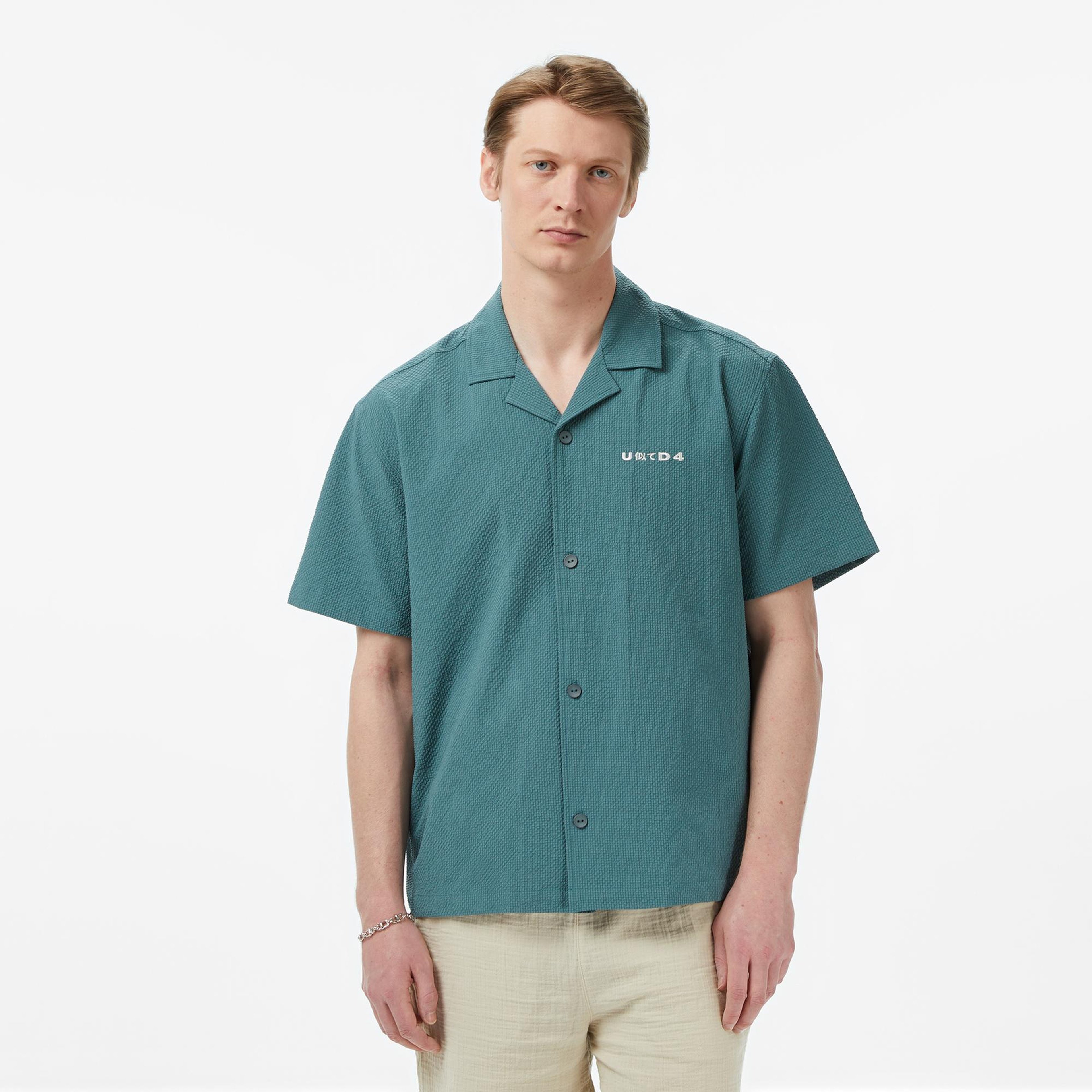 UNITED4 Comfort Fit Erkek Mavi Gömlek