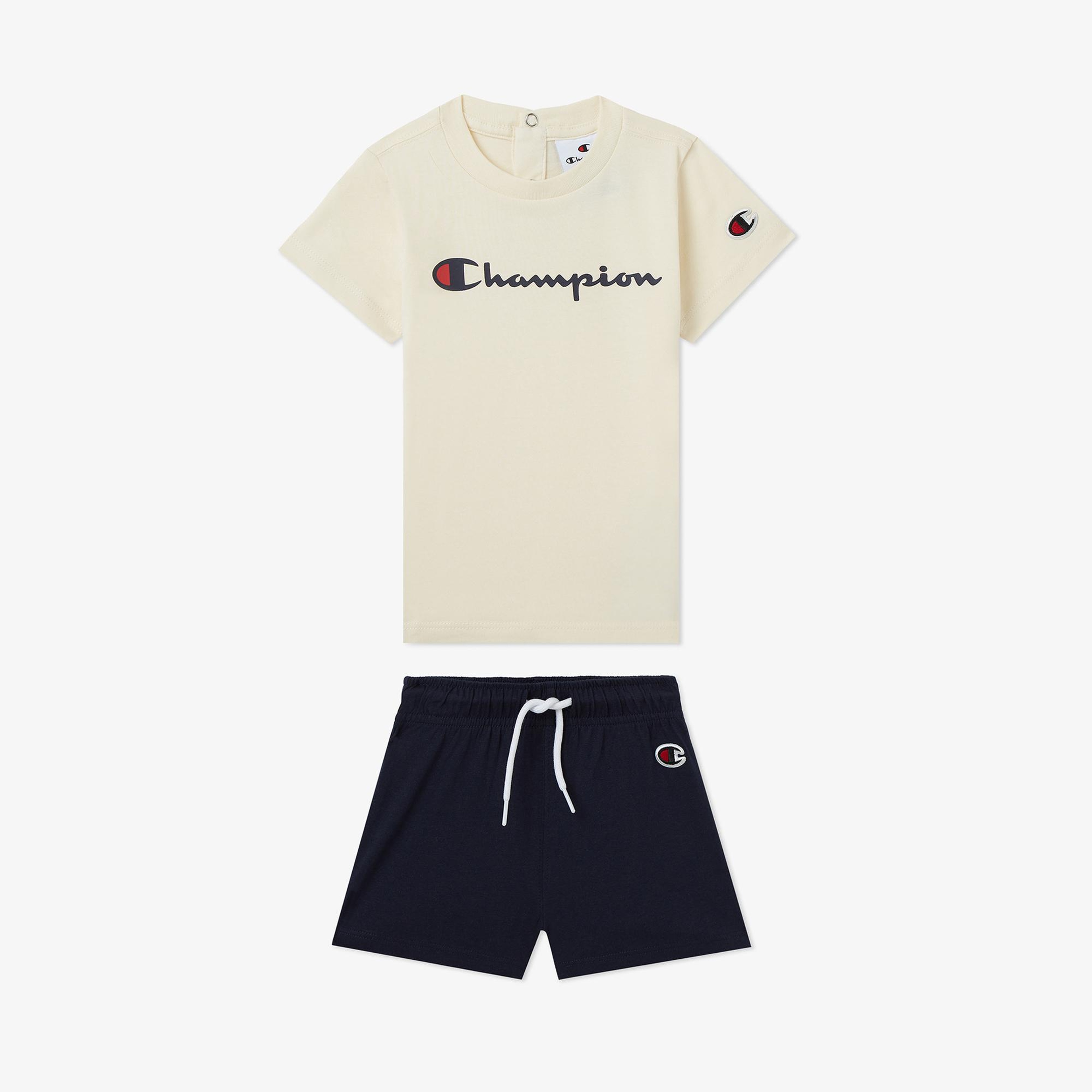 Champion Completo Çocuk Bej/Lacivert Şort Takımı