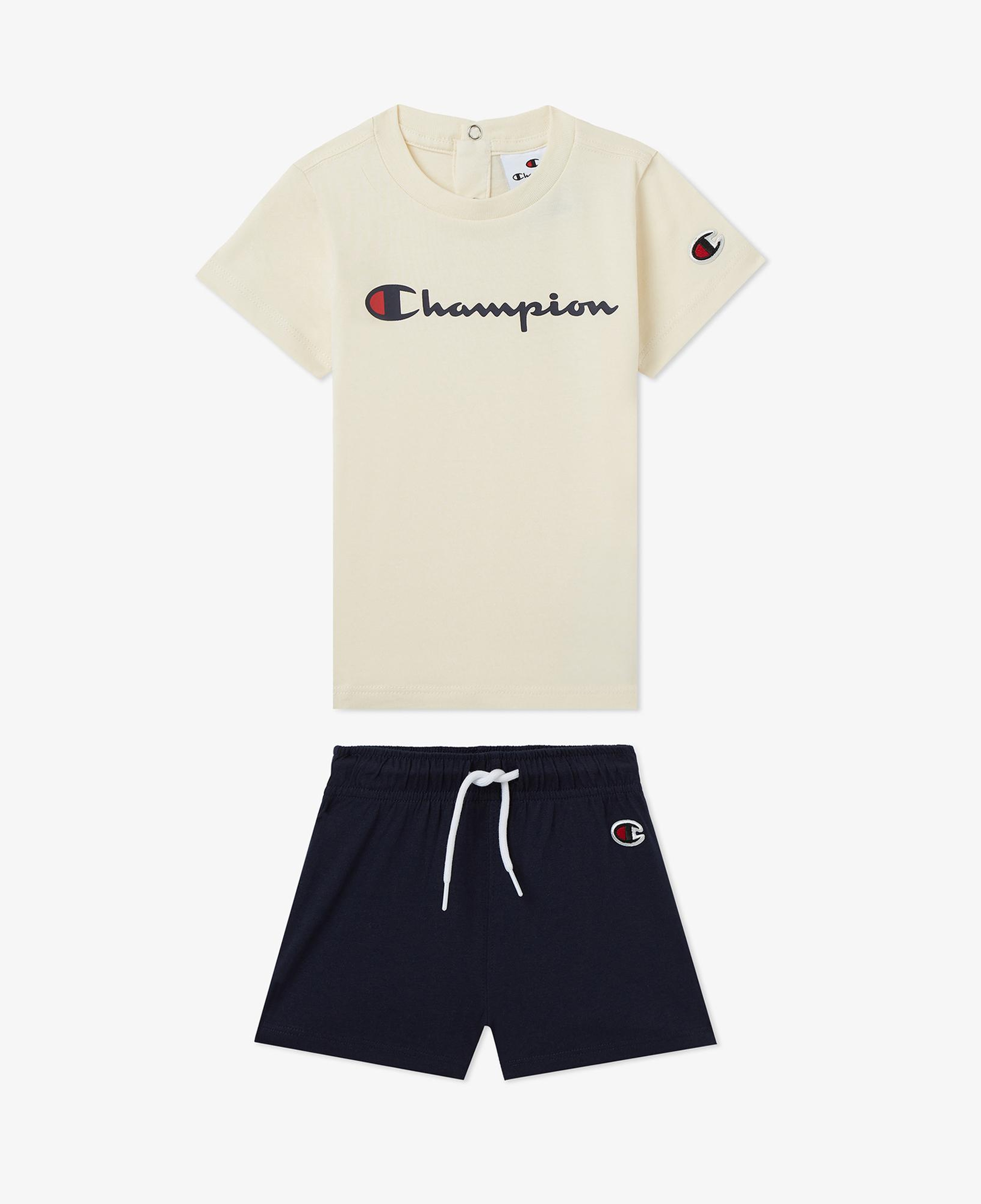 Champion Completo Çocuk Bej/Lacivert Şort Takımı