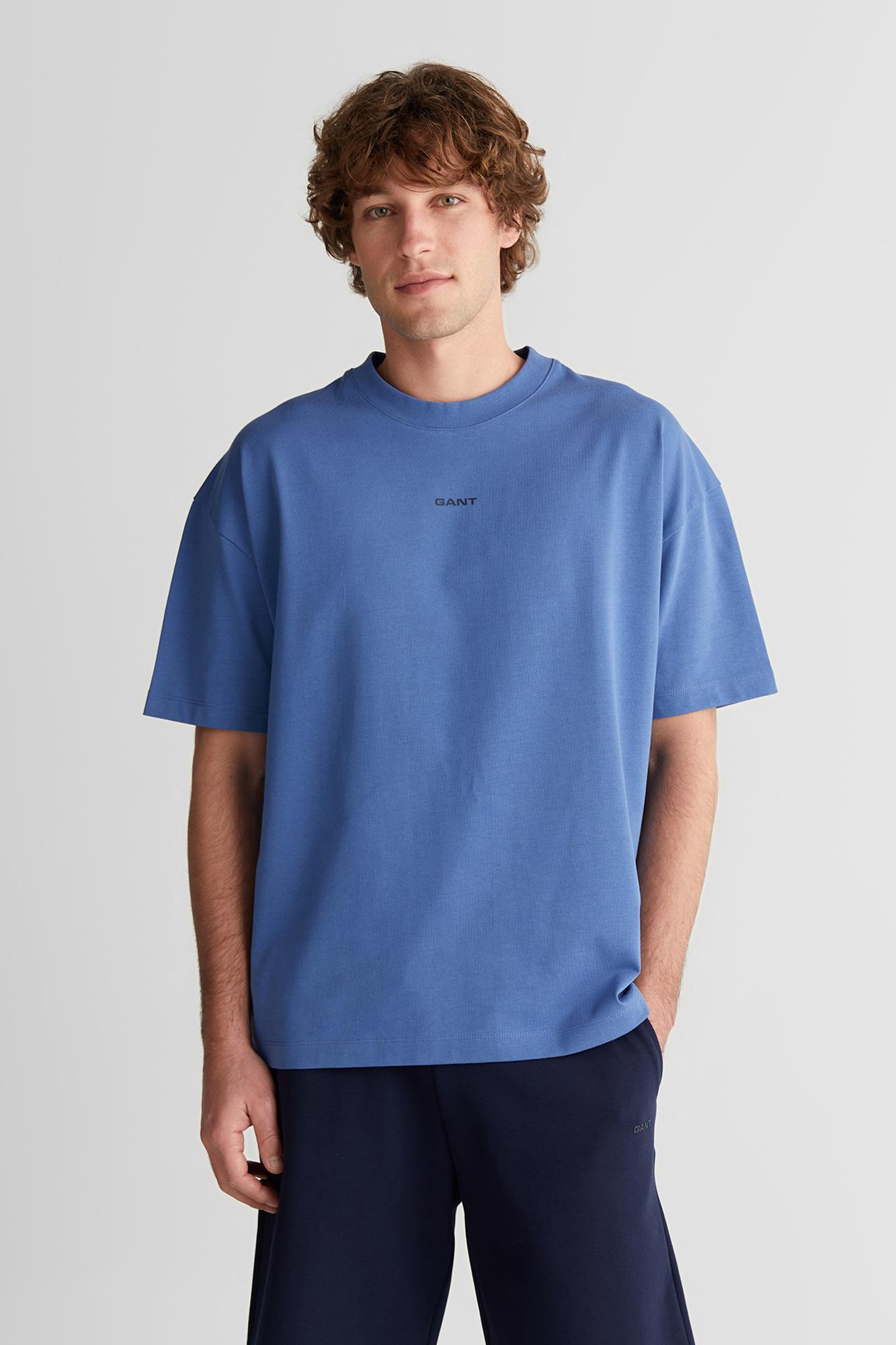 GANT Erkek Mavi Baskılı Kısa Kollu T-Shirt