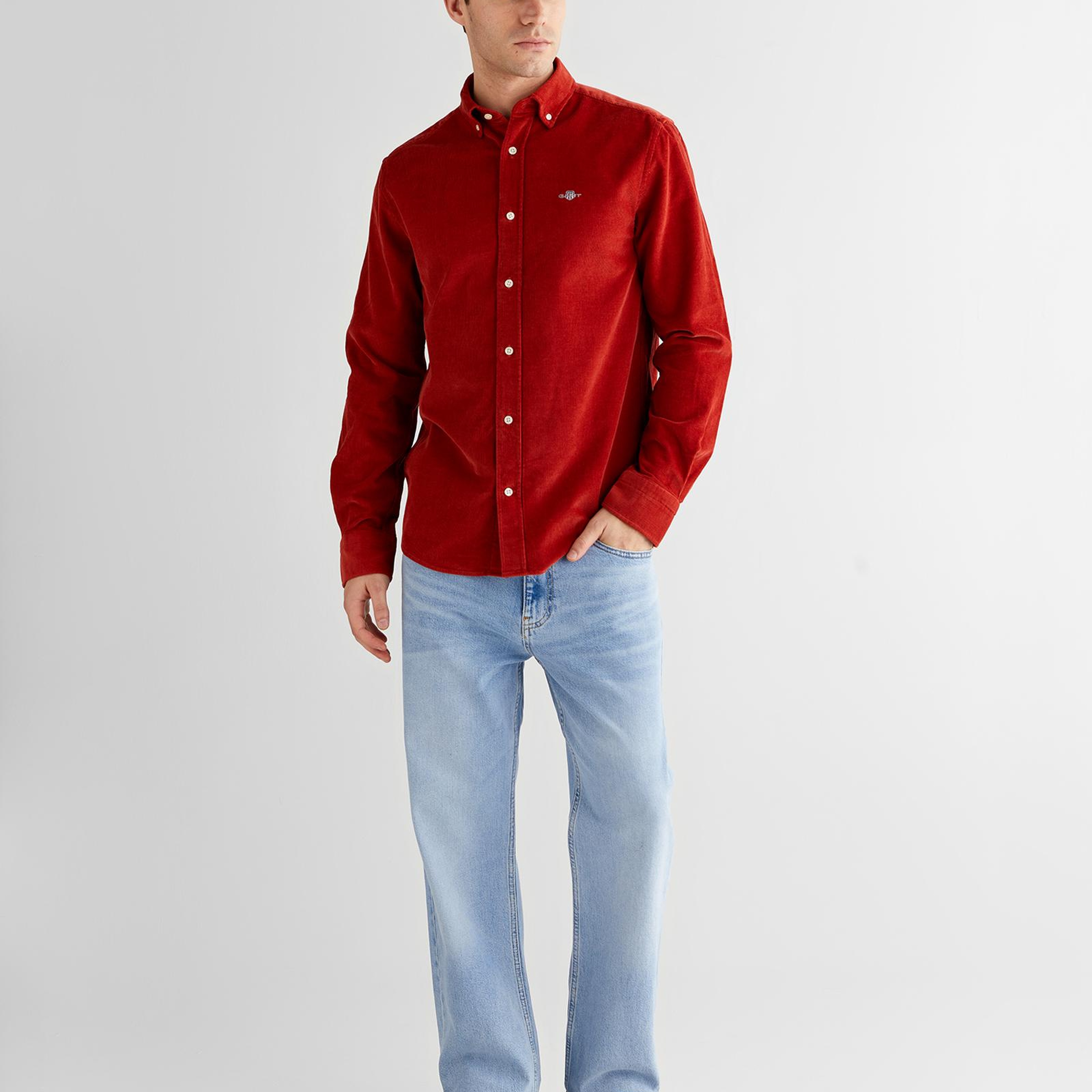 GANT Erkek Kırmızı Regular Fit Düğmeli Gömlek