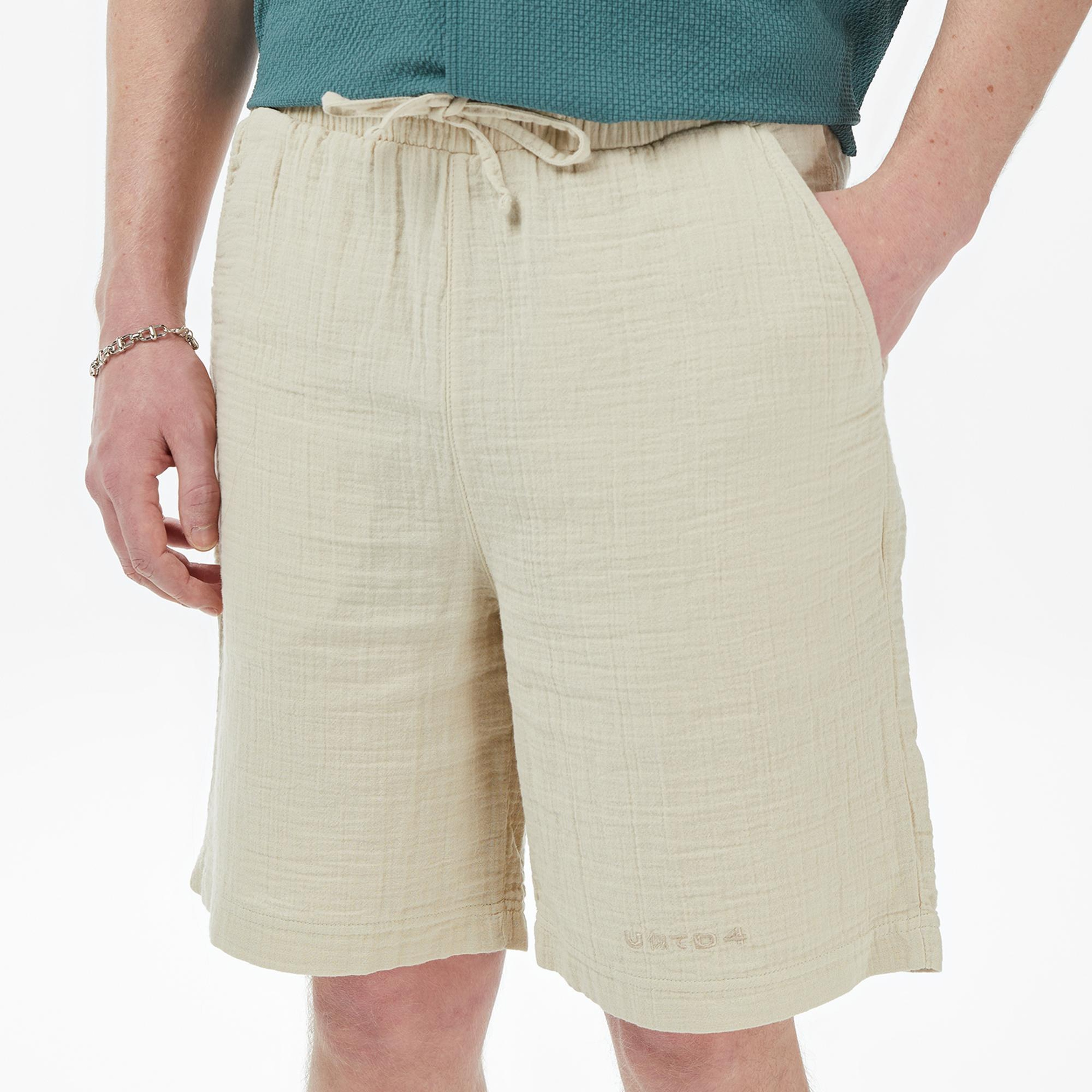 UNITED4 Regular Fit Erkek Krem Şort