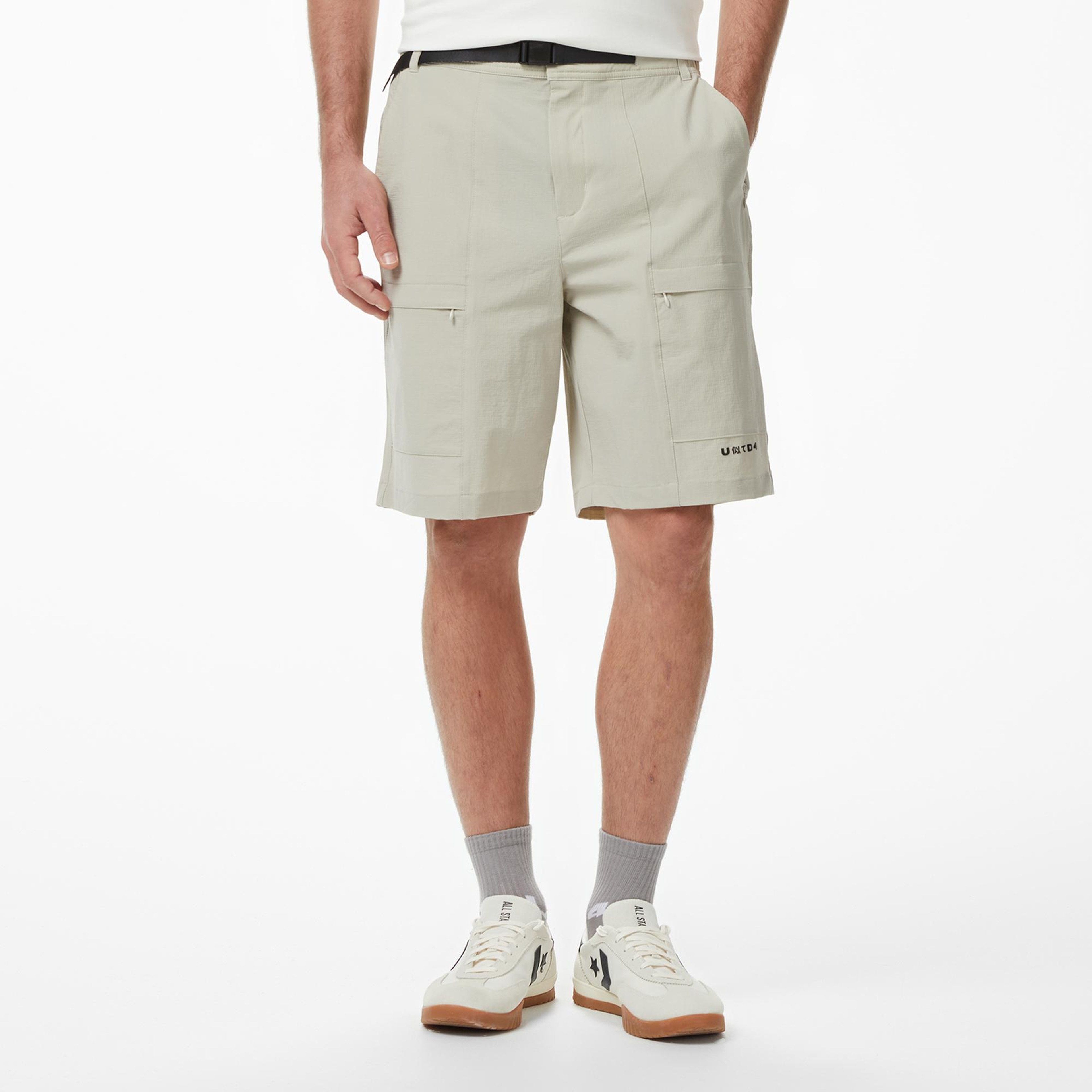 UNITED4 Slim Fit Erkek Krem Şort