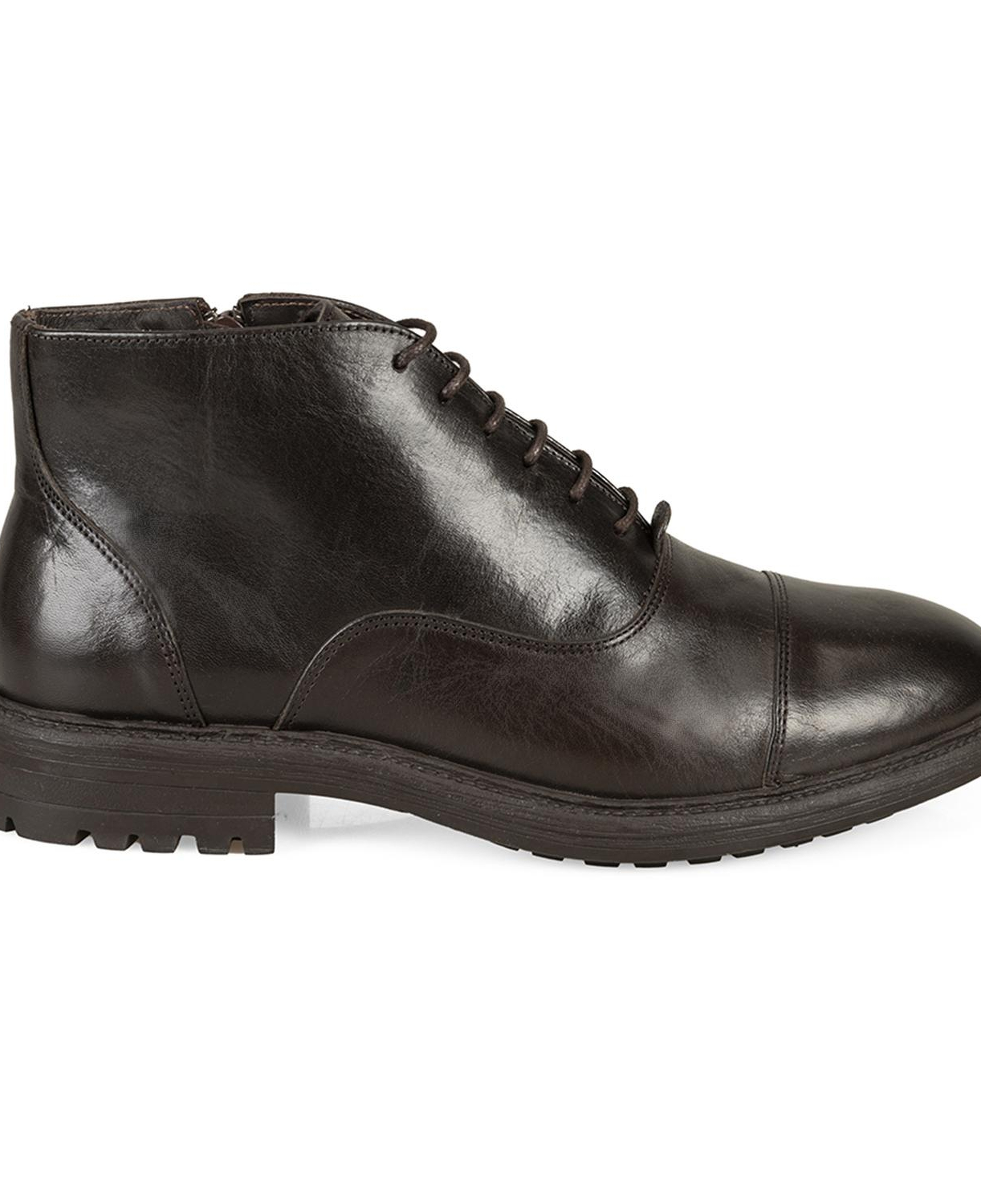 Corey Kahve Erkek Fermuarlı Deri Bot