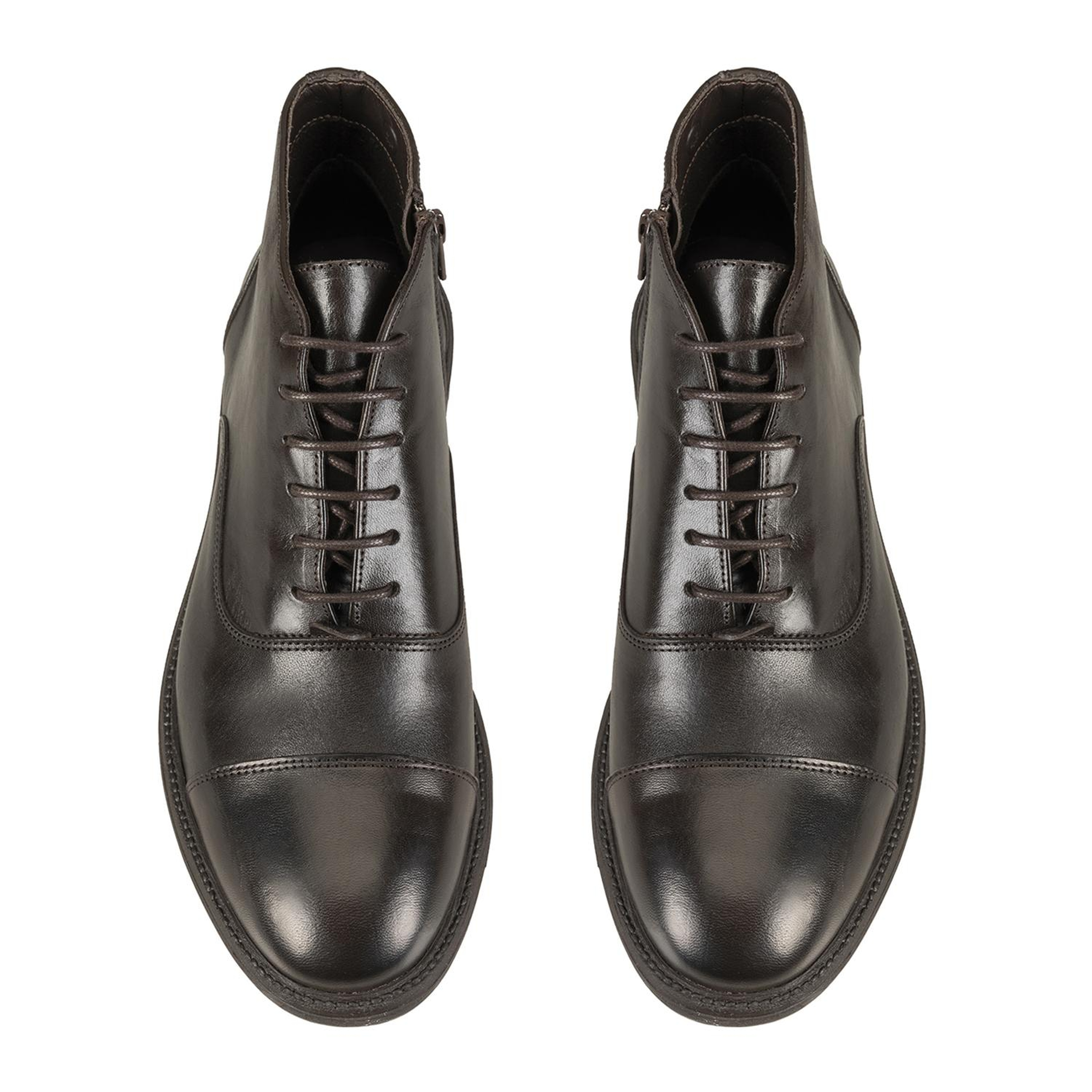 Corey Kahve Erkek Fermuarlı Deri Bot