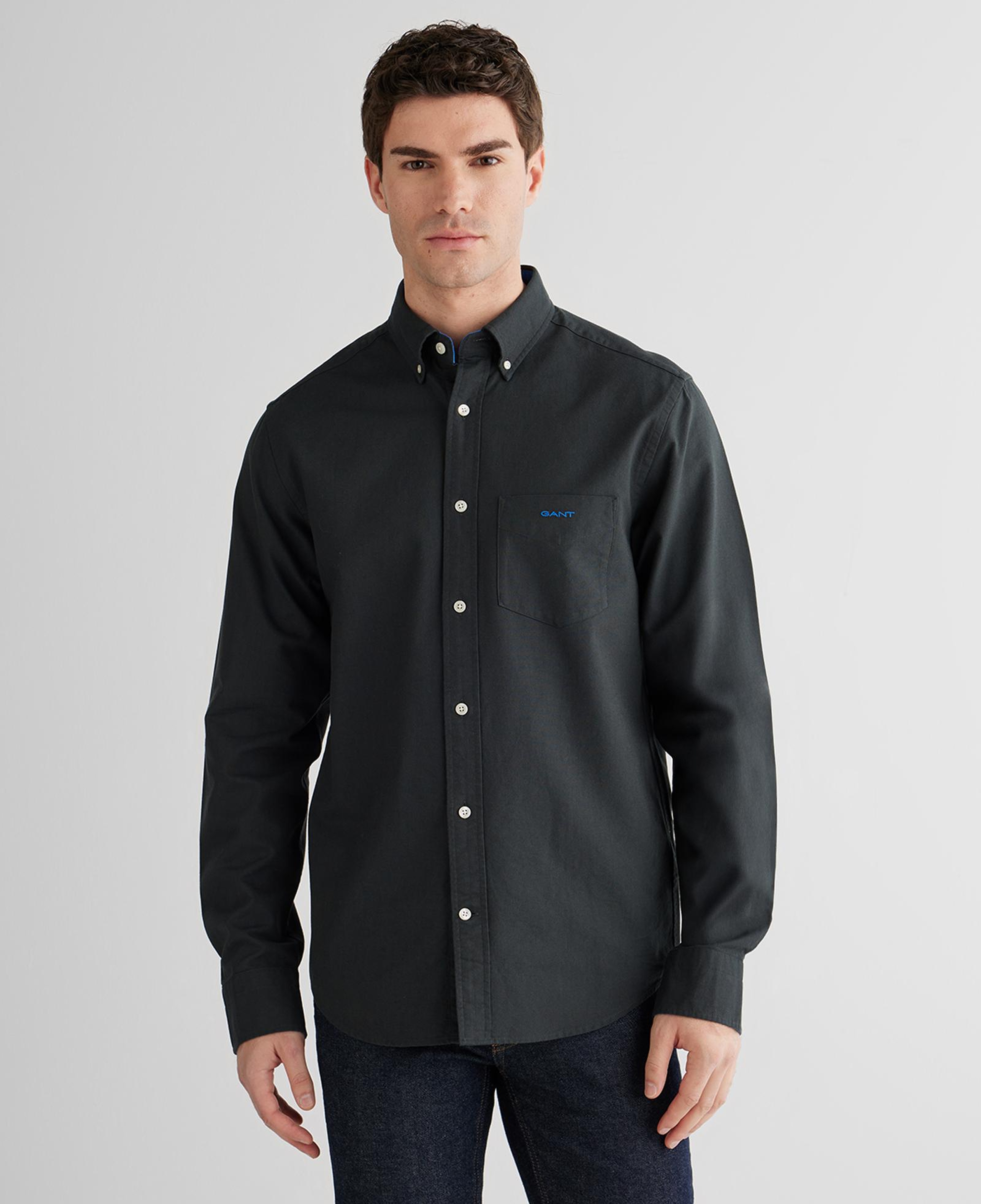 GANT Erkek Siyah Regular Fit Oxford Gömlek