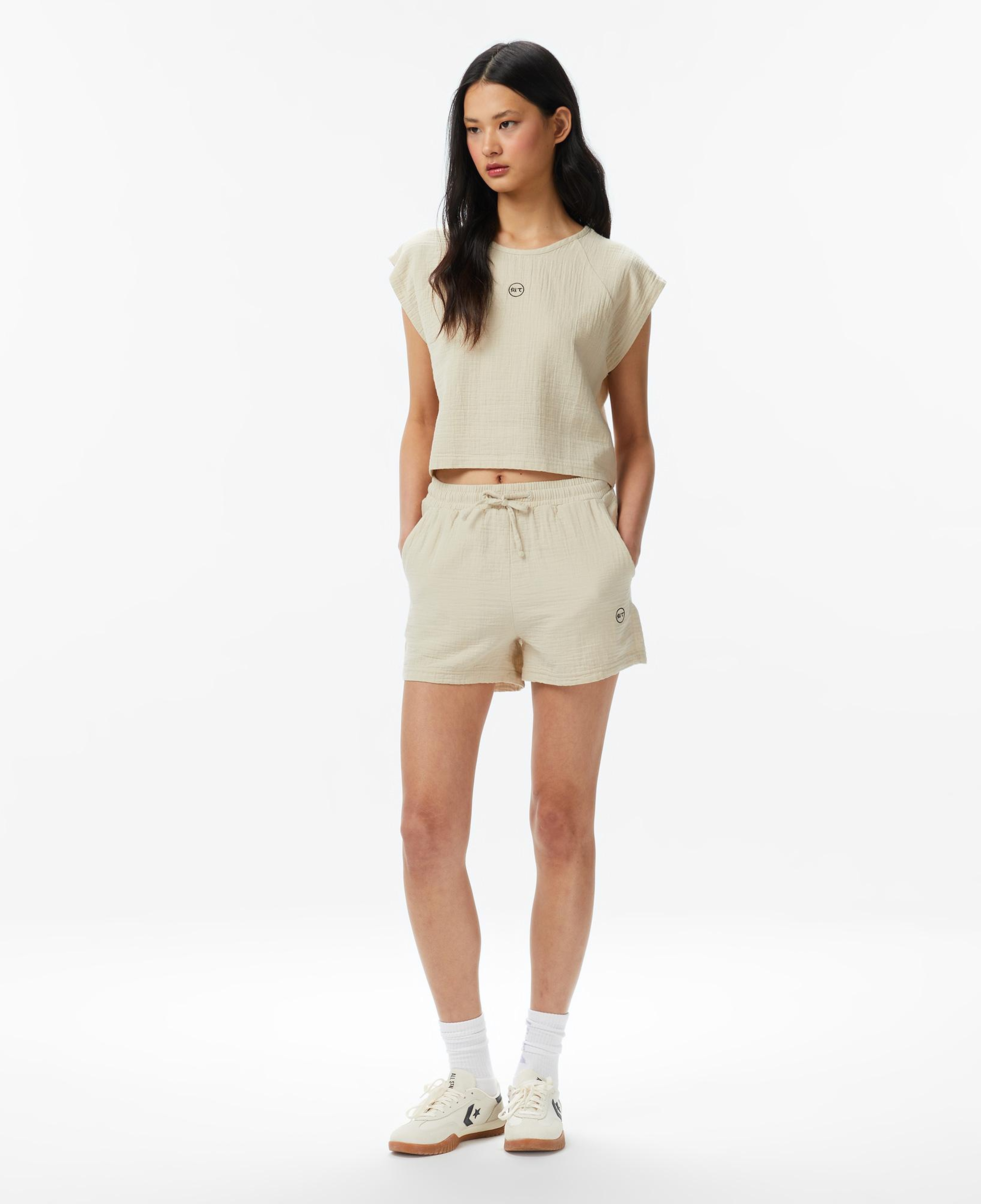 UNITED4 Regular Fit Kadın Krem Şort