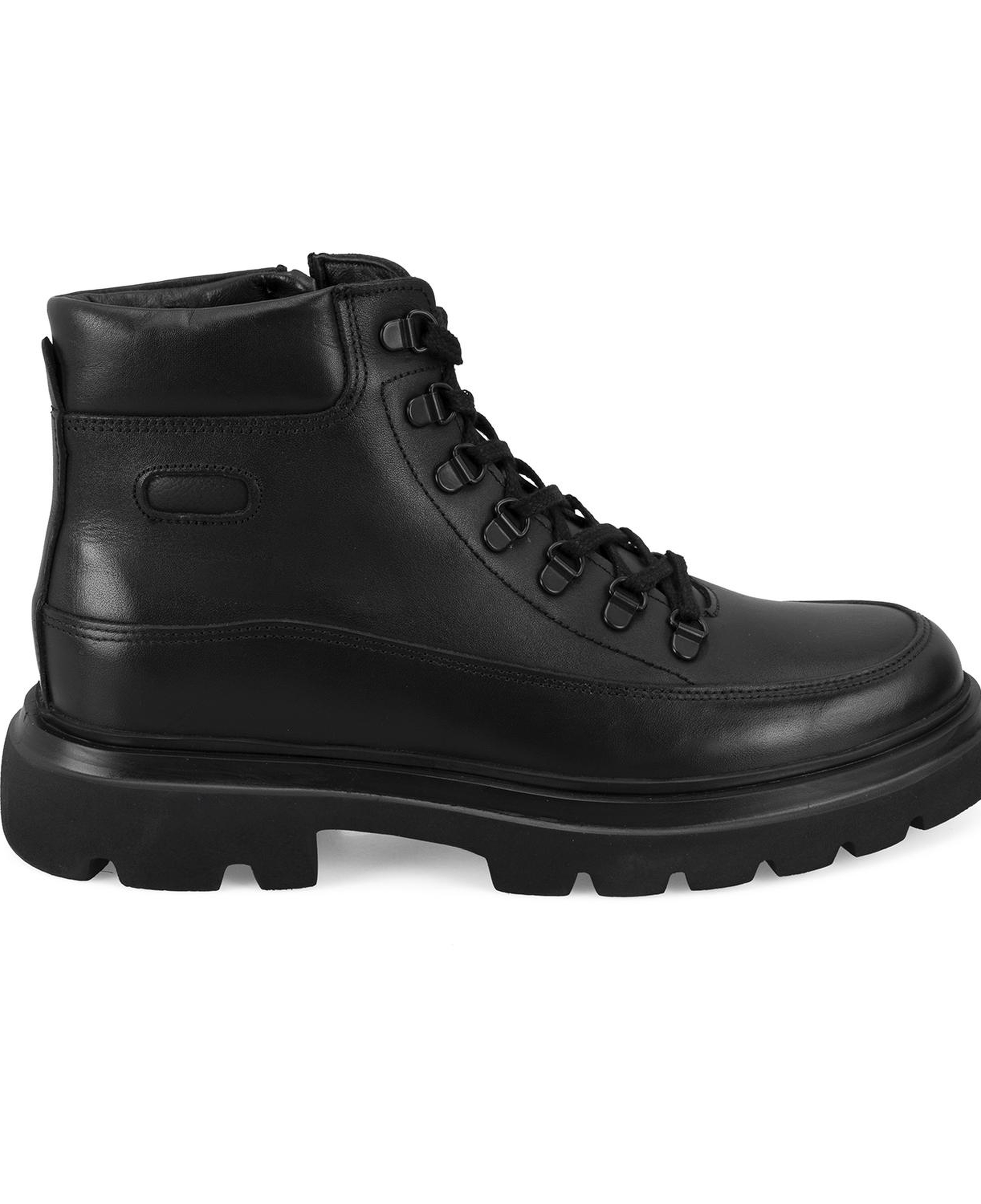 Teora Siyah Erkek Deri Fermuarlı Bot