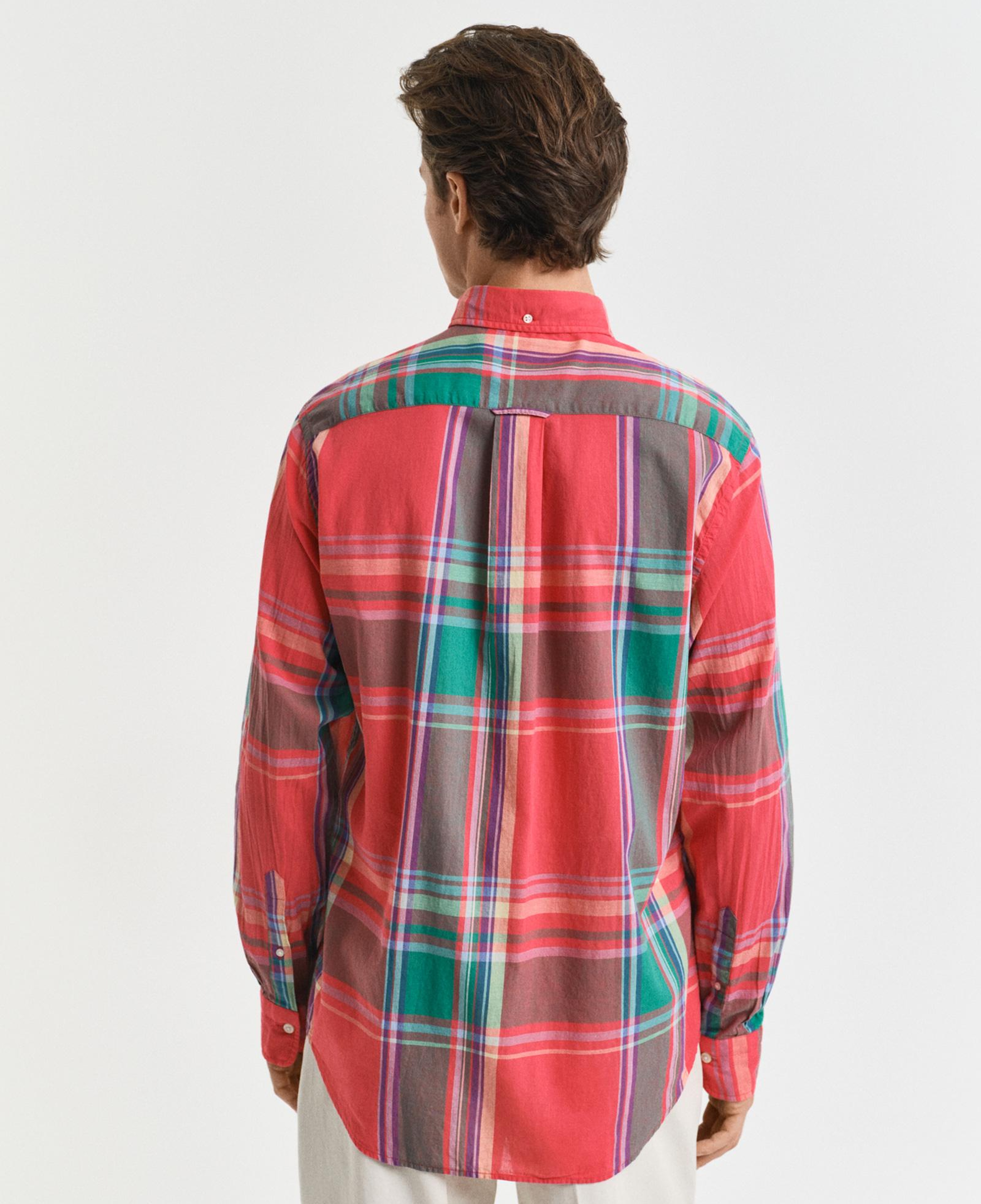 GANT Erkek Kırmızı Regular Fit Düğmeli Yaka Kareli Gömlek