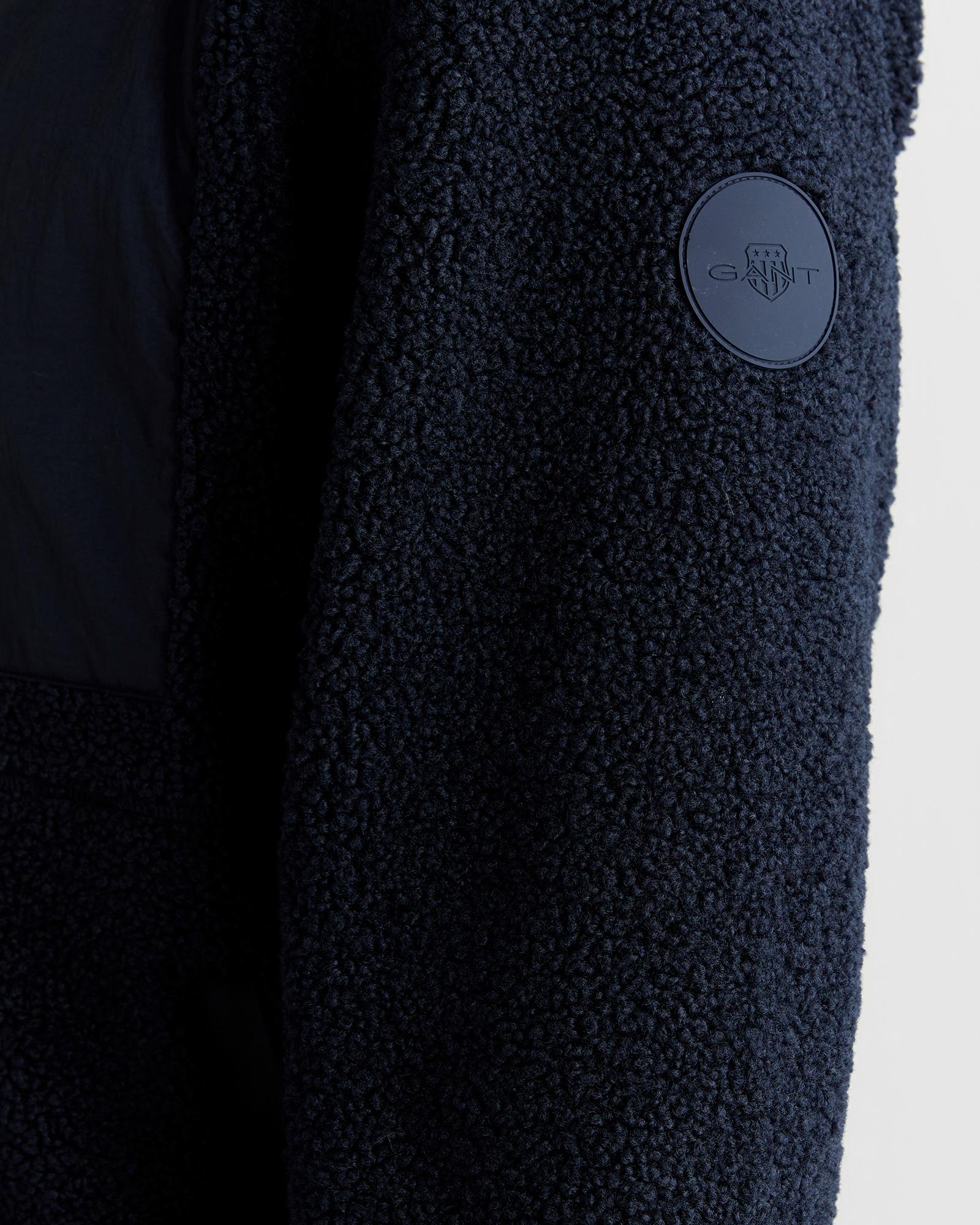 GANT Erkek Lacivert Fermuarlı Çift Taraflı Polar Sweatshirt