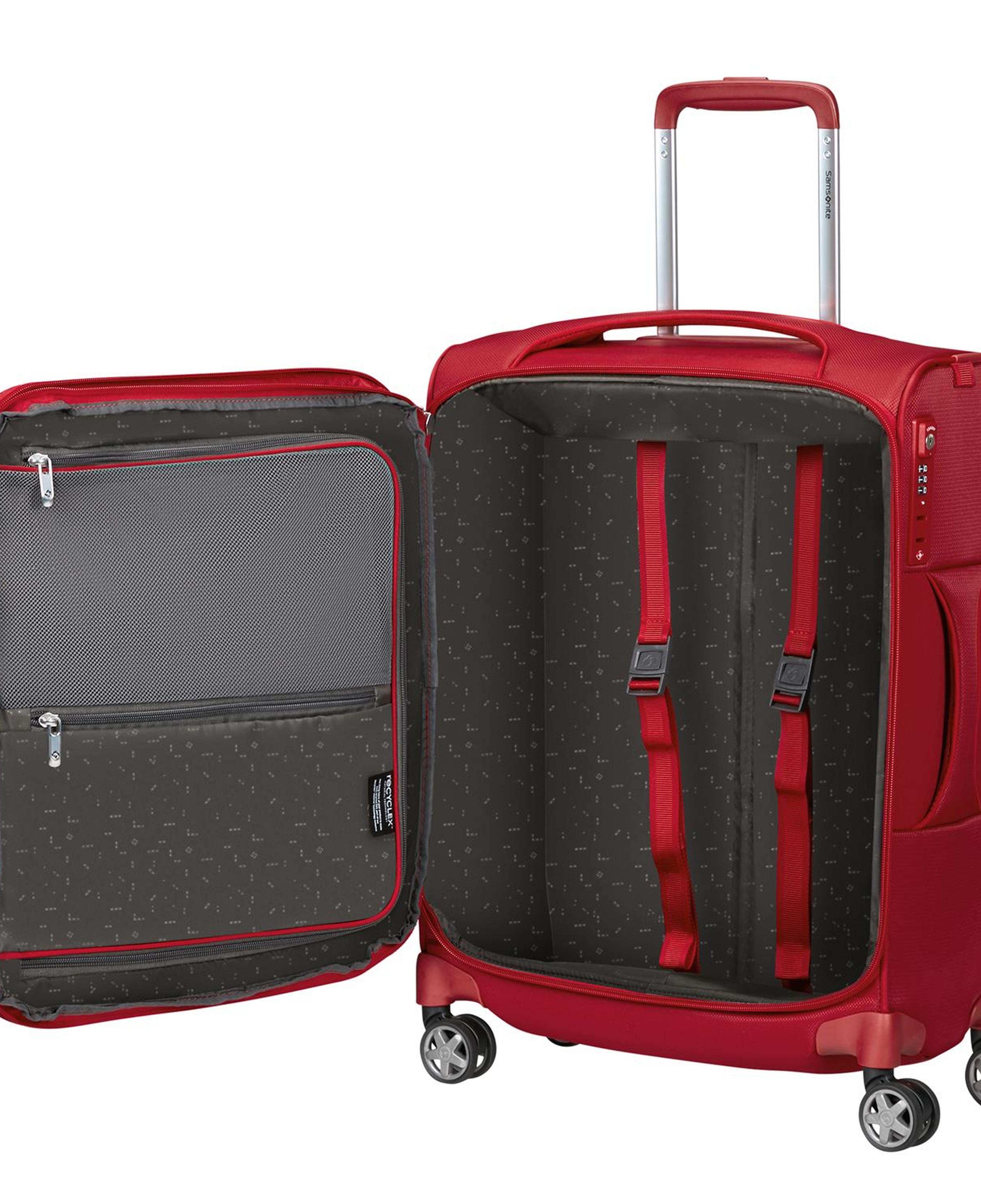 Samsonite Kırmızı D'lite - 4 Tekerlekli Körüklü Kabin Boy Valiz 55cm