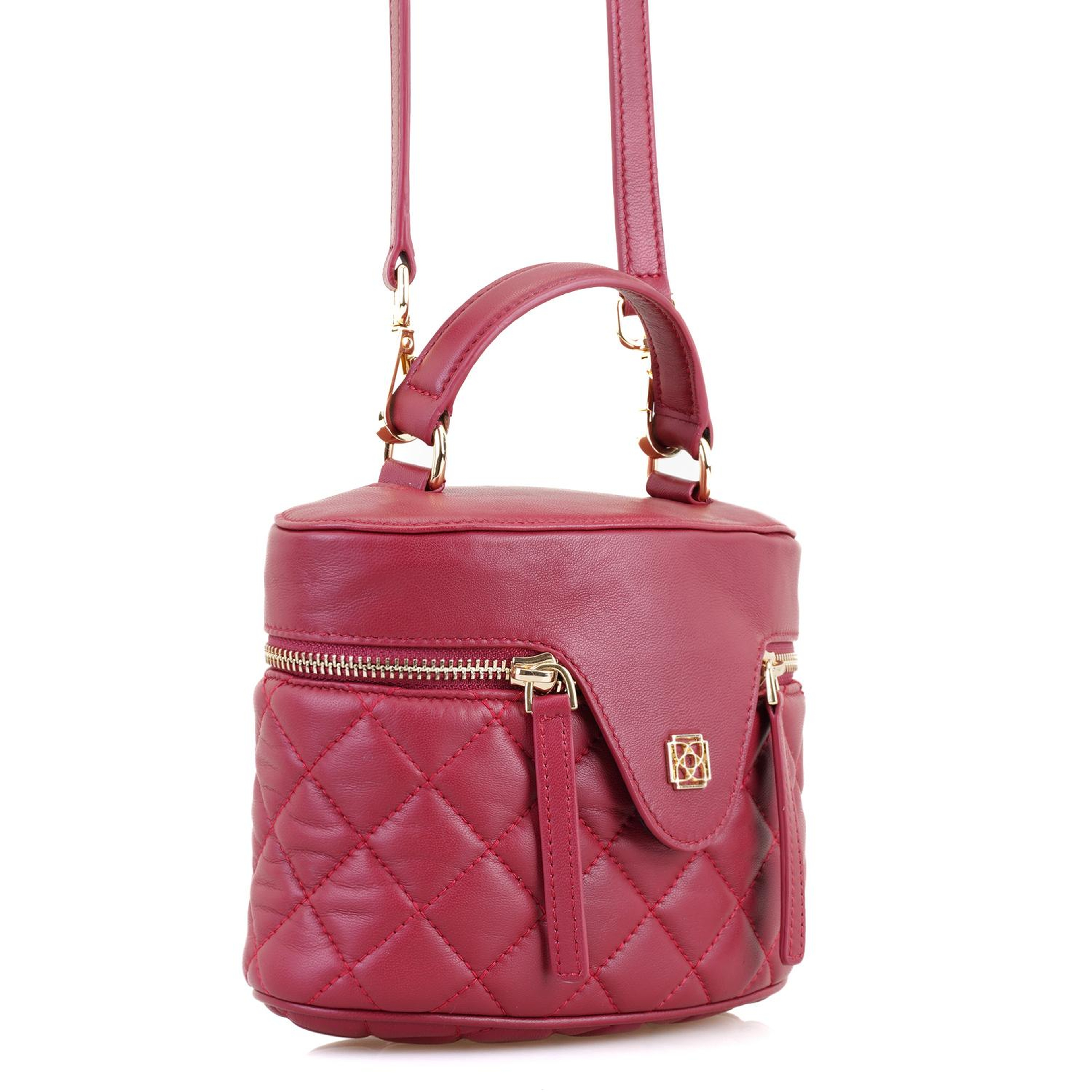 Azelie Bordo Kadın Kapitone Deri El Çantası