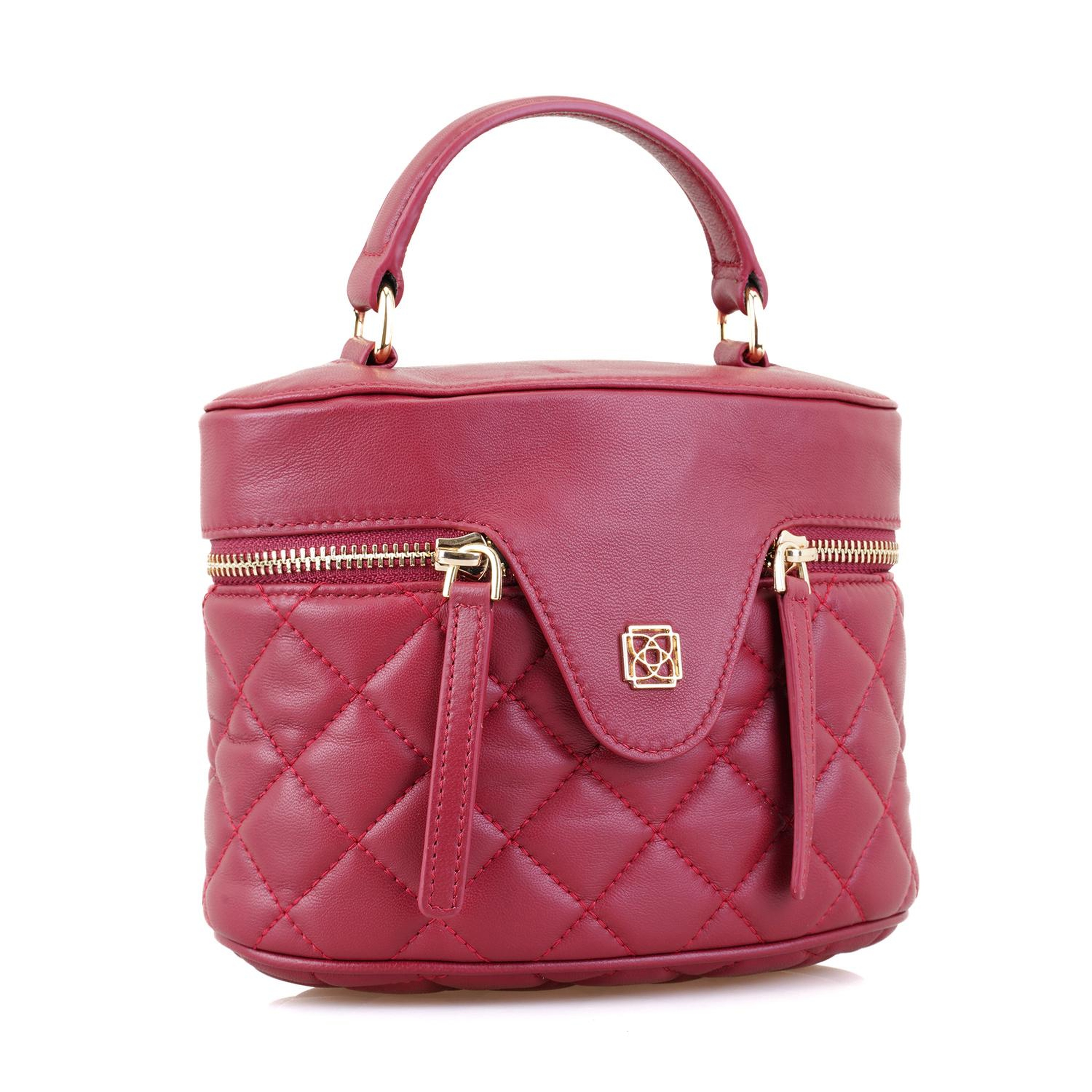 Azelie Bordo Kadın Kapitone Deri El Çantası