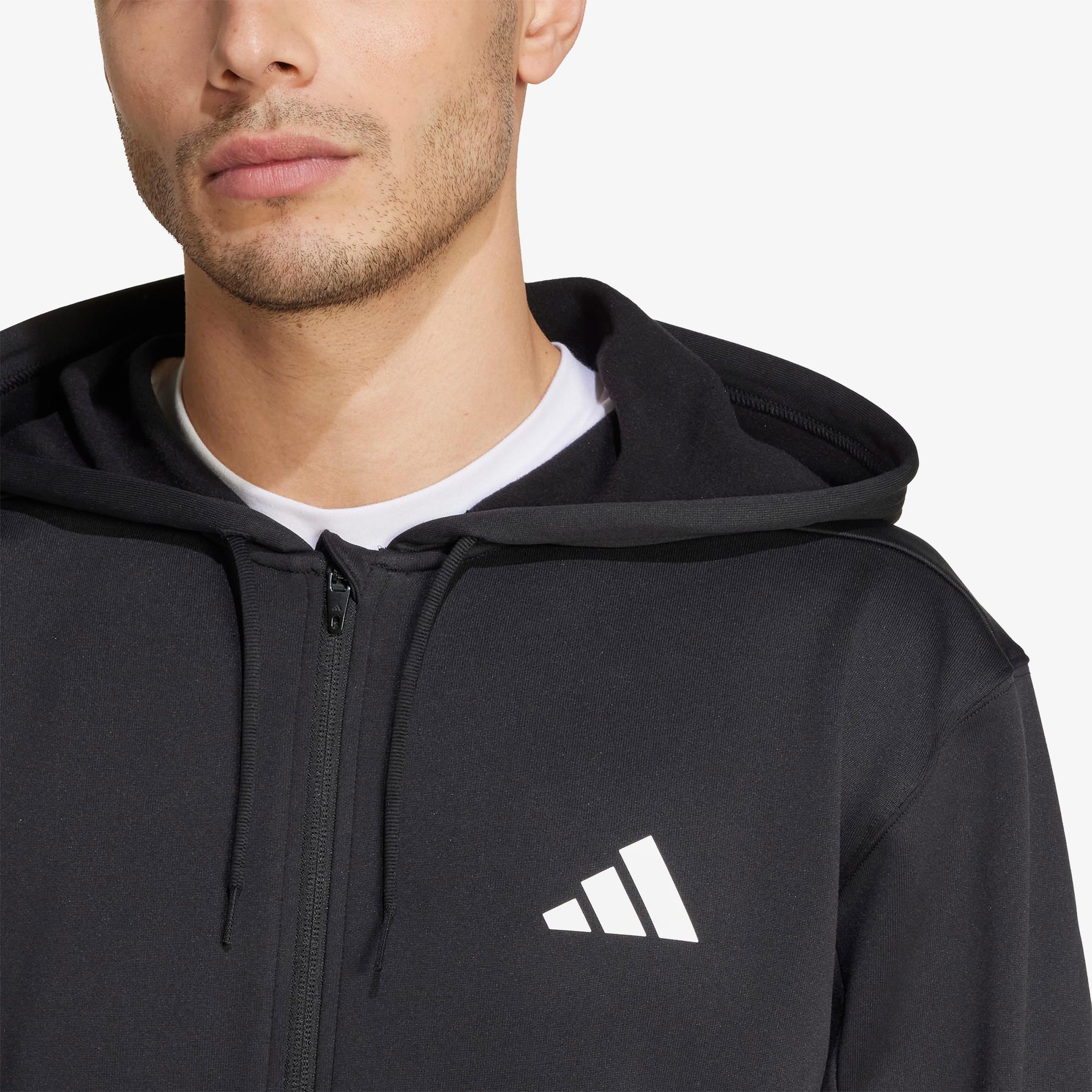 adidas Game & Go Team issue Full Zip Erkek Siyah Antrenman Eşofman Üstü
