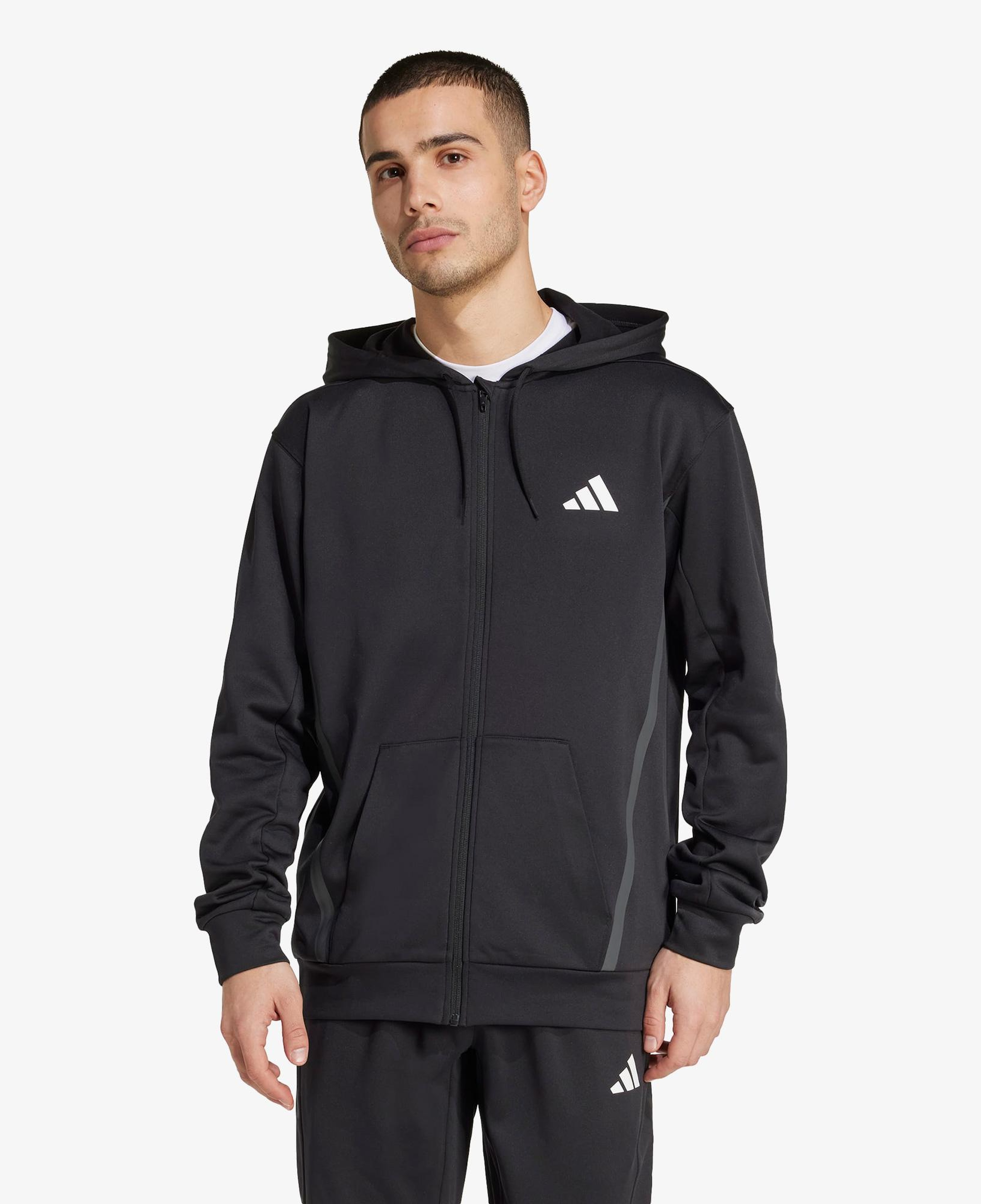 adidas Game & Go Team issue Full Zip Erkek Siyah Antrenman Eşofman Üstü