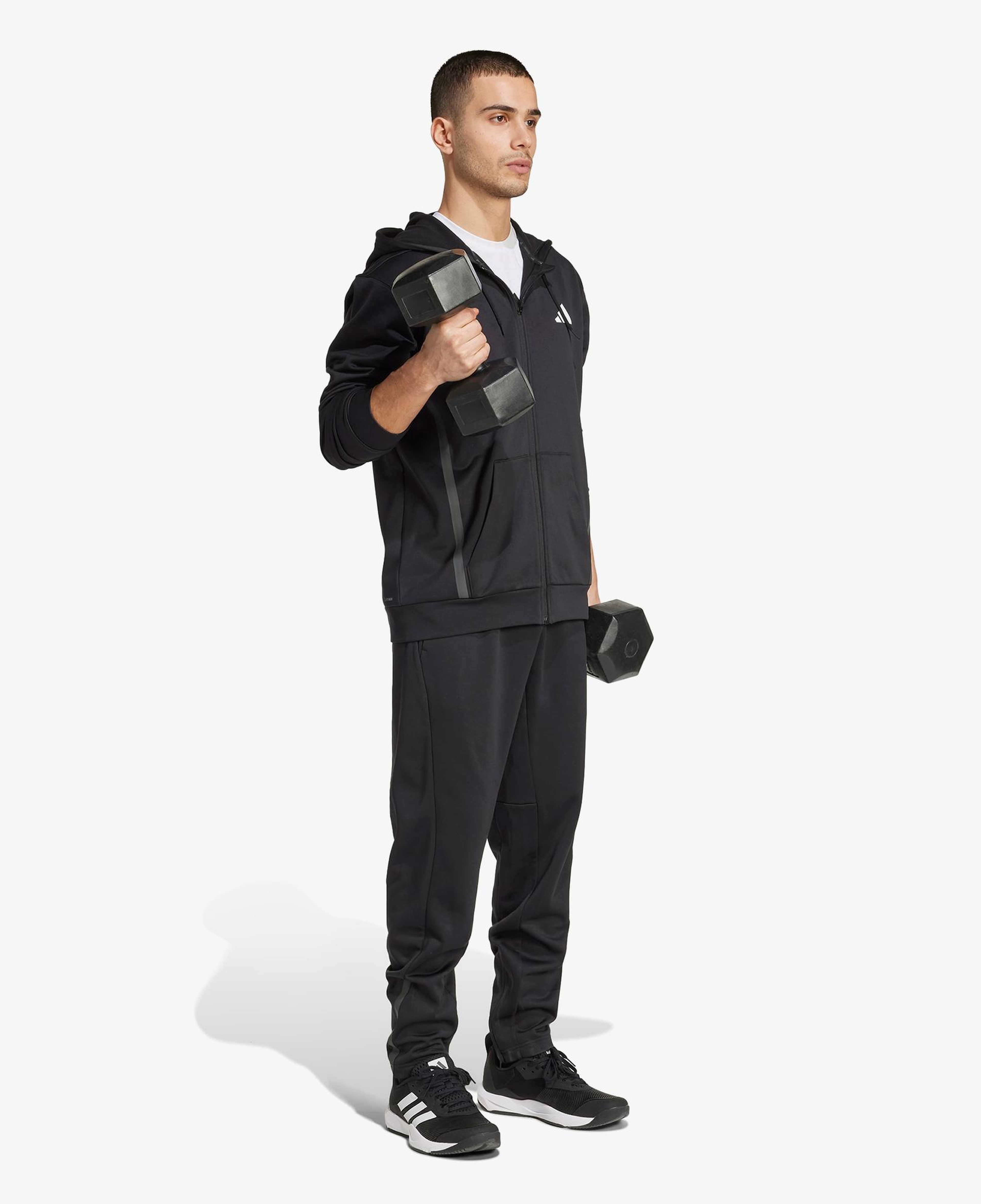 adidas Game & Go Team issue Full Zip Erkek Siyah Antrenman Eşofman Üstü
