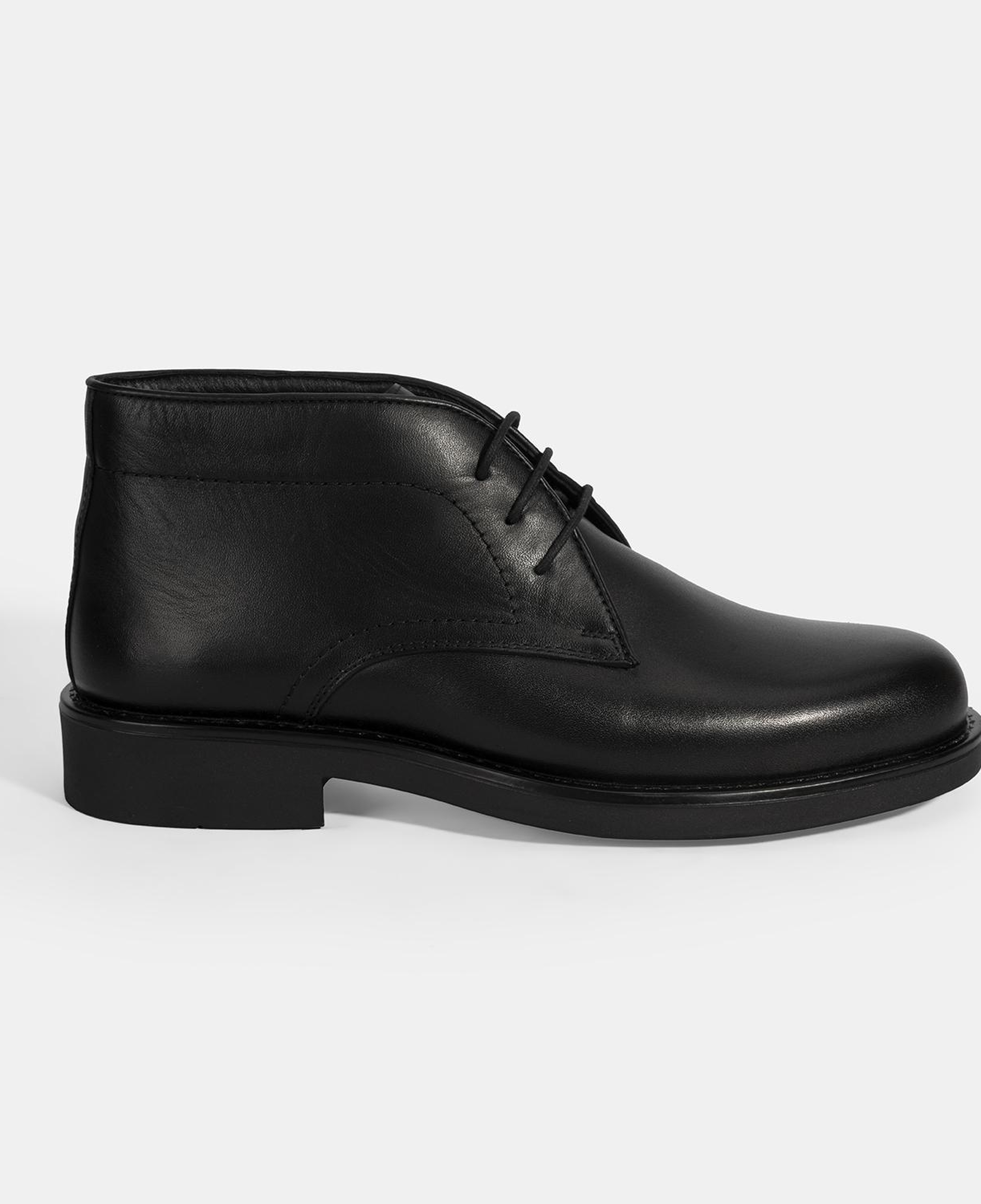 Erkek Siyah DesaComfort Bağcıklı Deri Bot