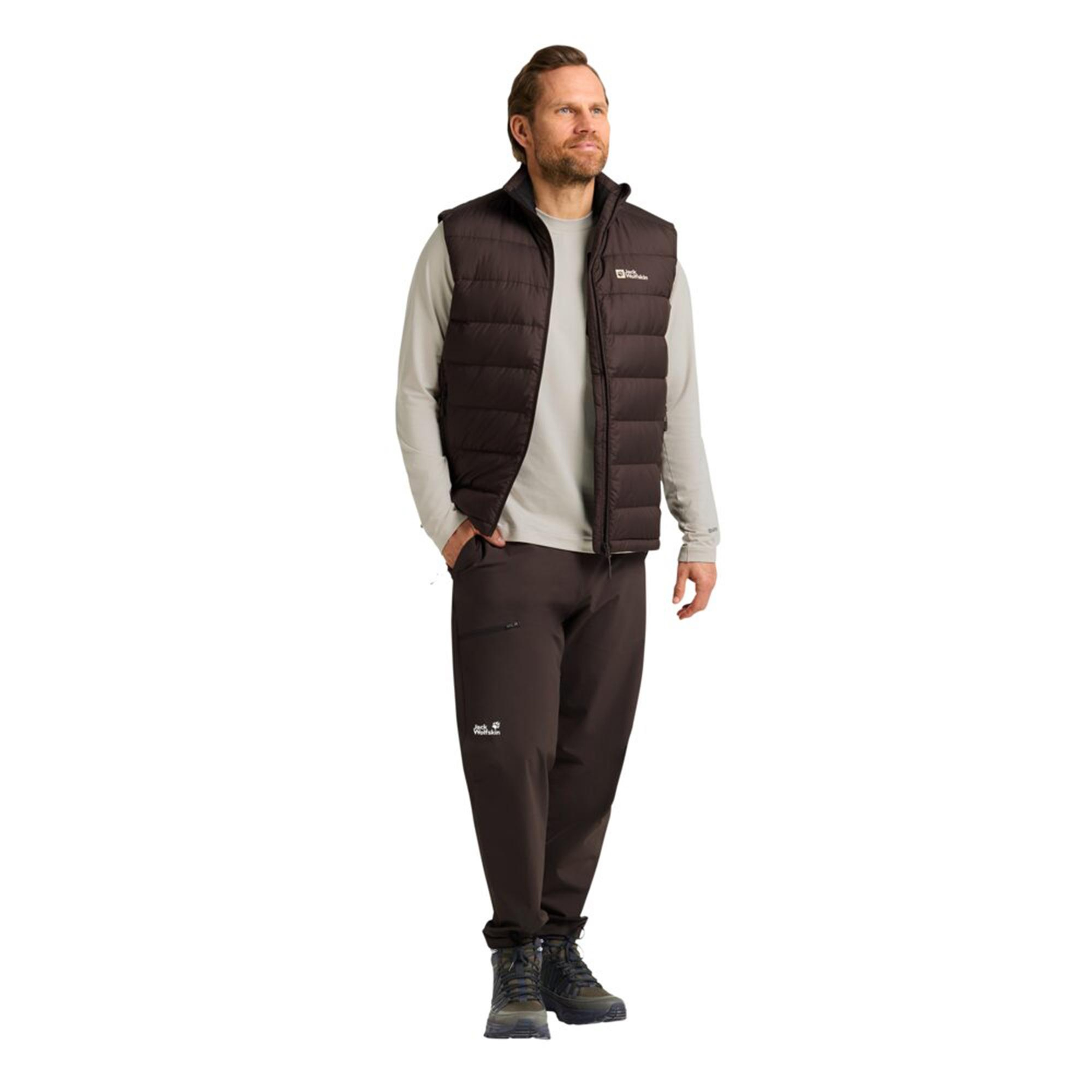 Jack Wolfskin Erkek Ather Down Kahverengi Yelek