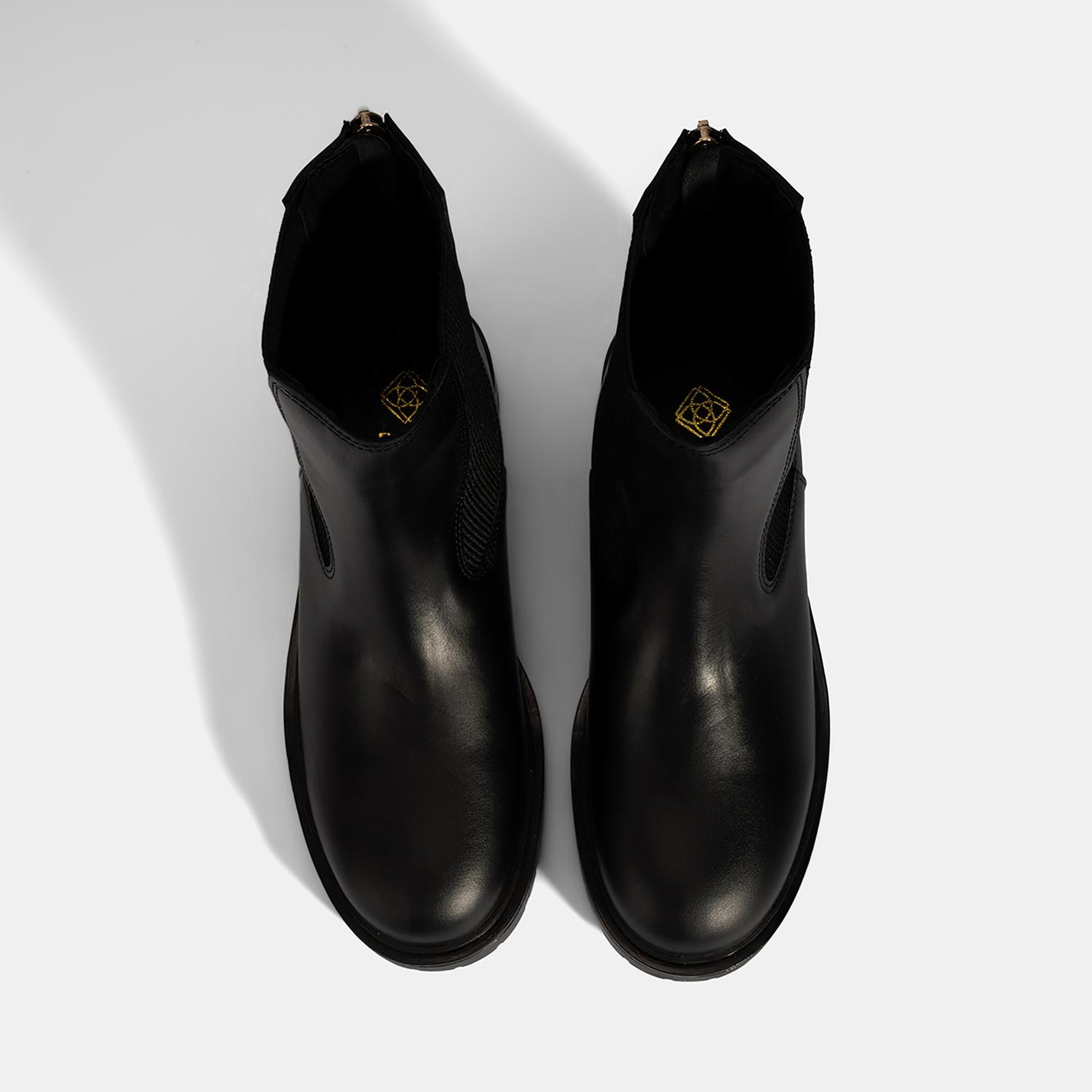 Kadın Siyah  Lastikli Deri Chelsea Bot