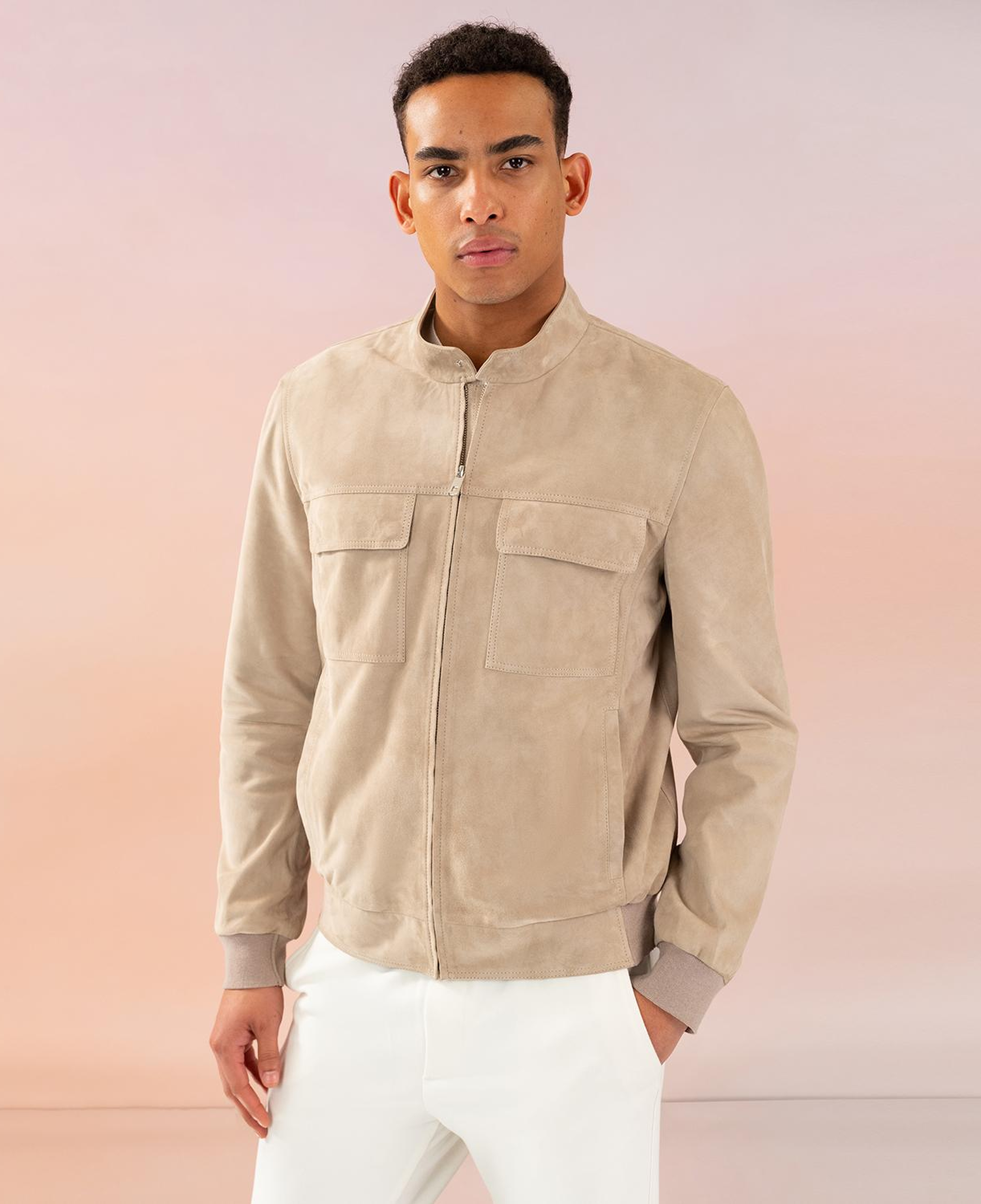 Vitale Erkek Süet Bomber Deri Ceket