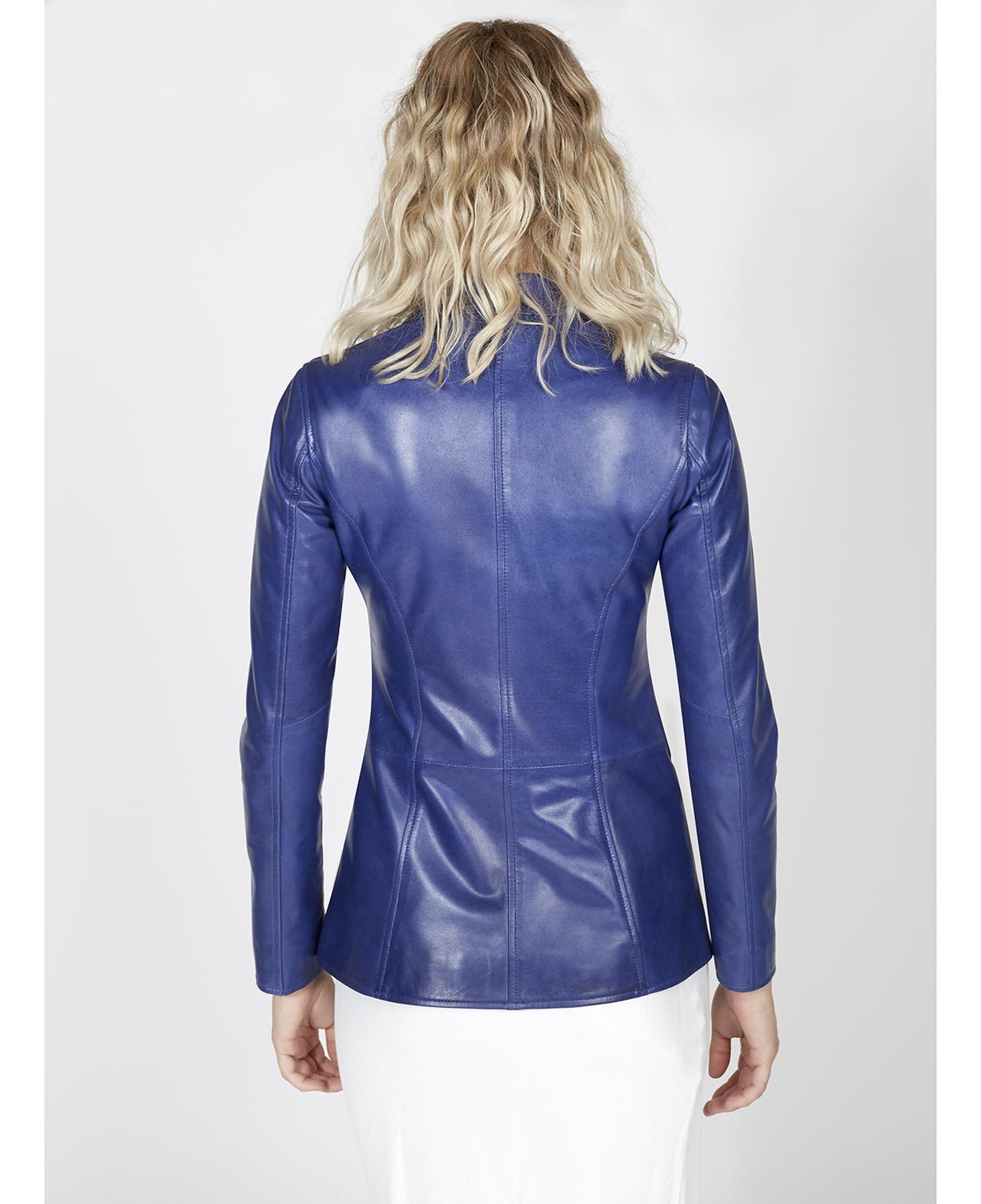 Elenore Kadın Lacivert Deri Blazer Spor Ceket