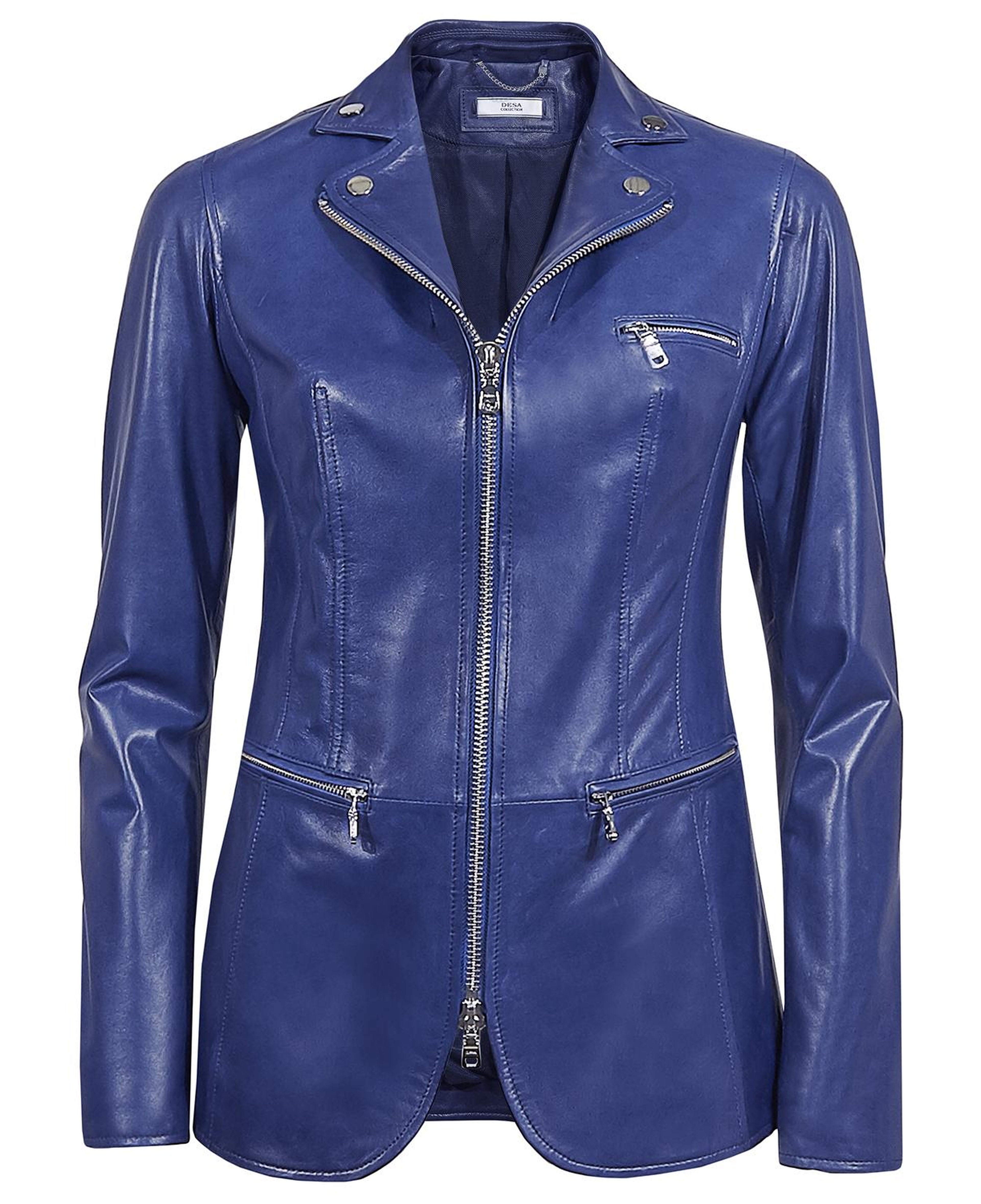 Elenore Kadın Lacivert Deri Blazer Spor Ceket