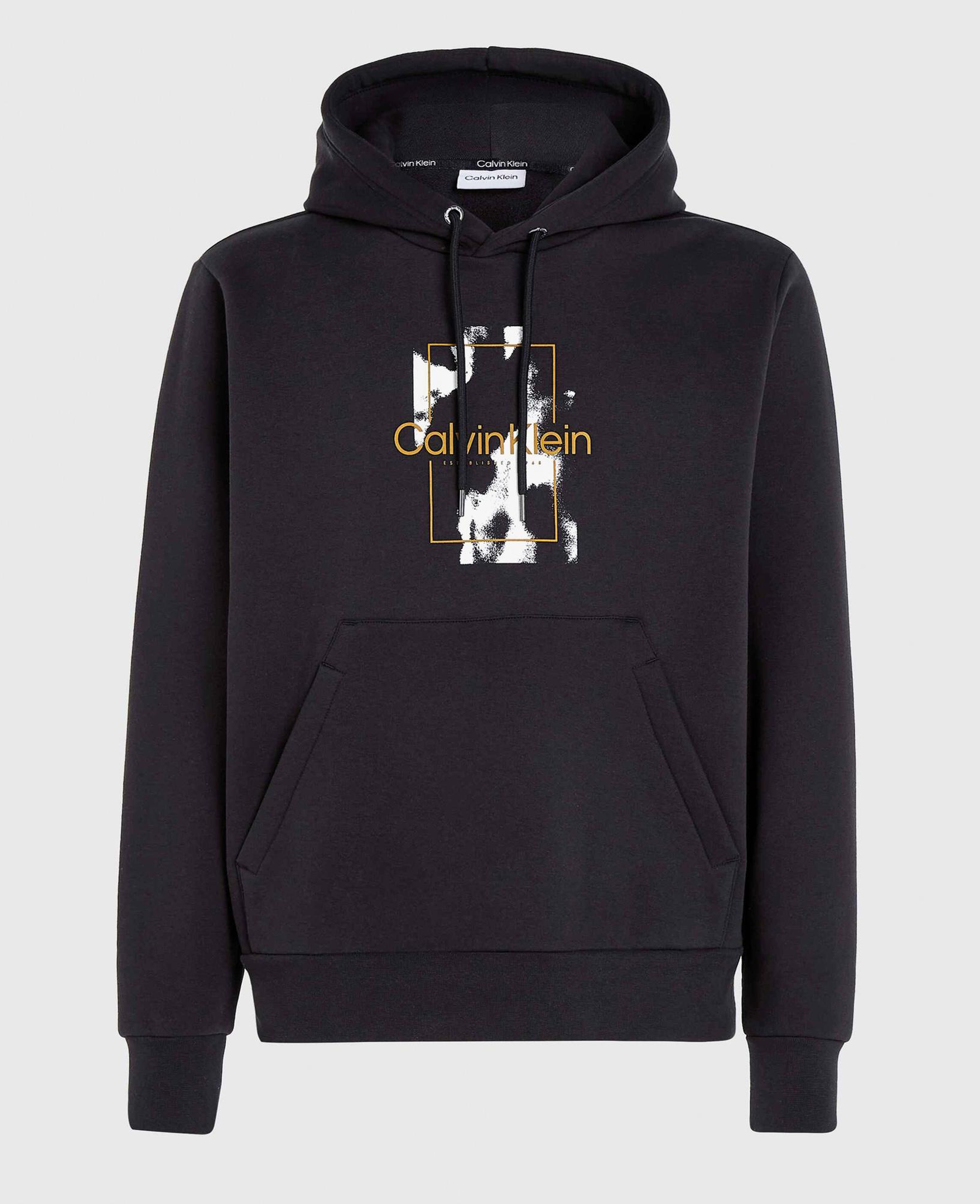 Calvin Klein All-Over-Print Erkek Siyah Sweatshirt